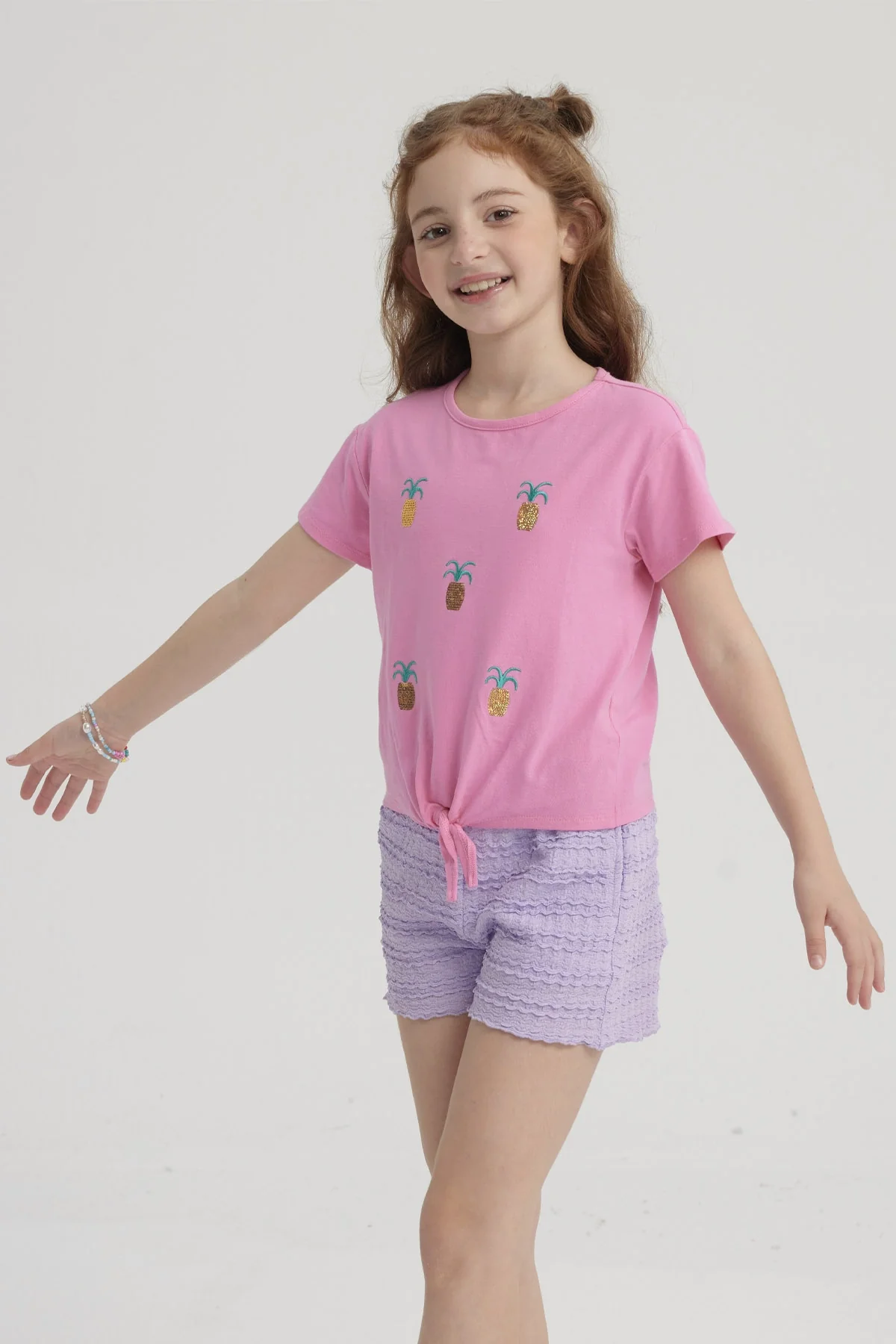 Polera Niña Nudo Rosado - Image 3