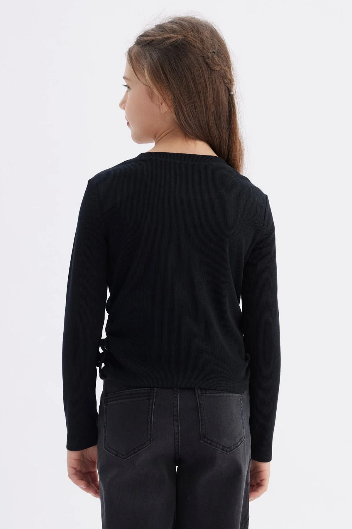 Polera Niña Recogidas Negro - Image 3