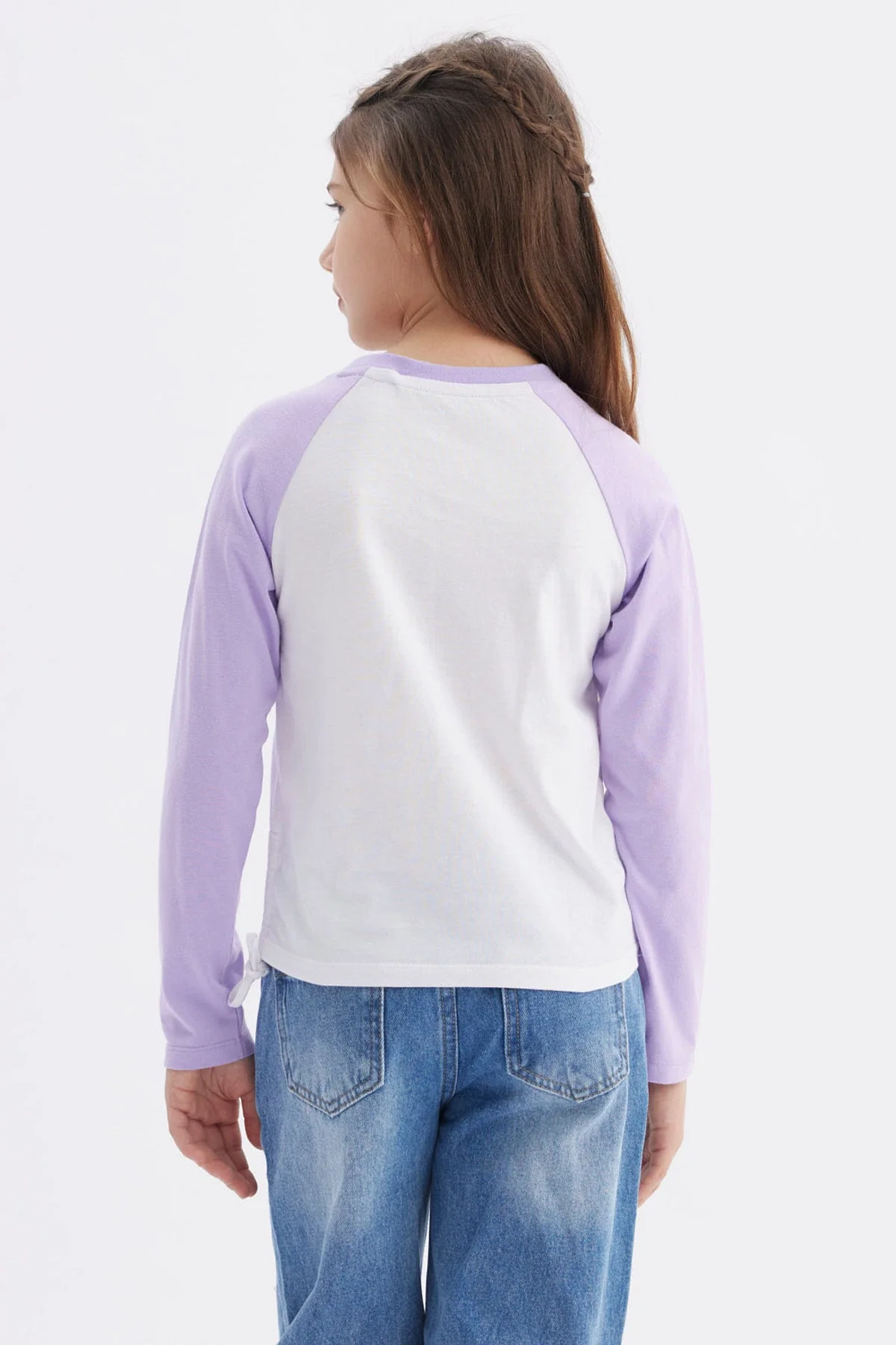 Polera Niña Recogido Costado Lila - Image 3