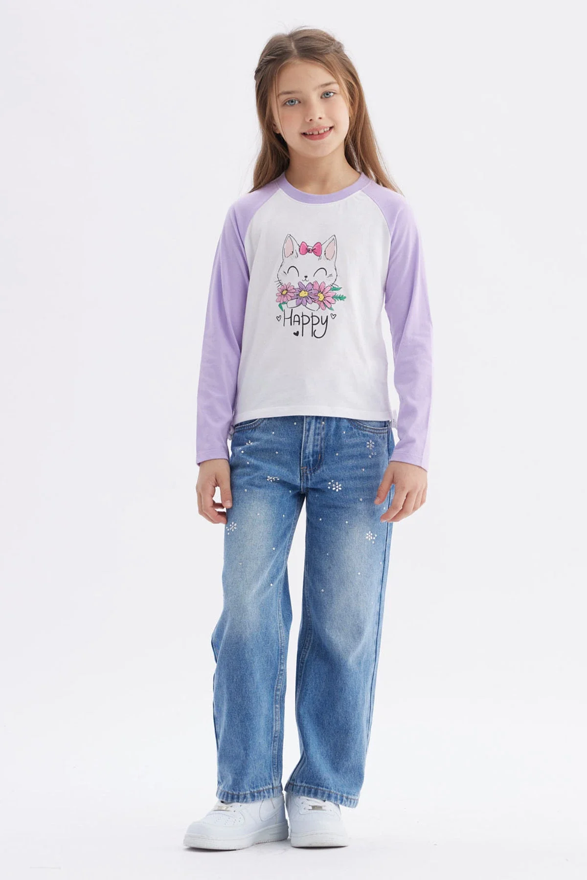 Polera Niña Recogido Costado Lila - Image 4