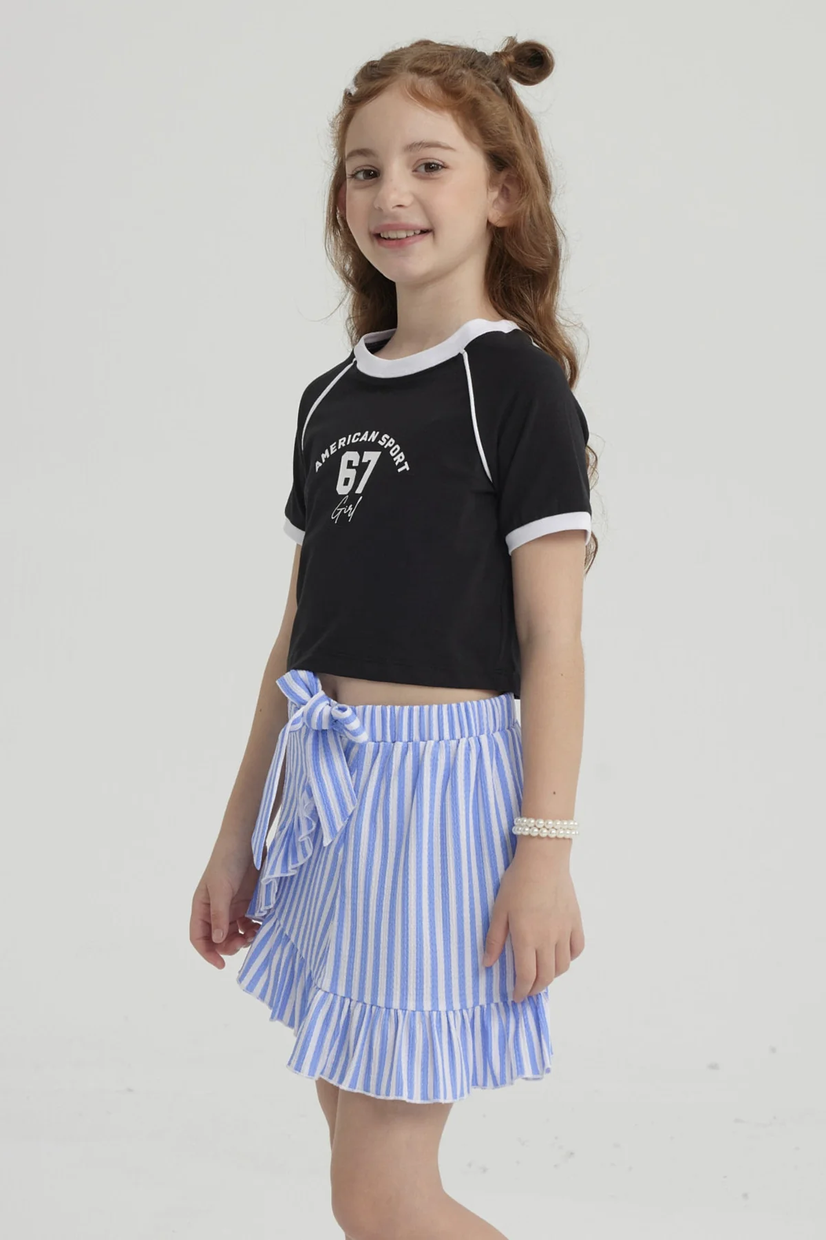Polera Niña Rib Contraste Negro - Image 3