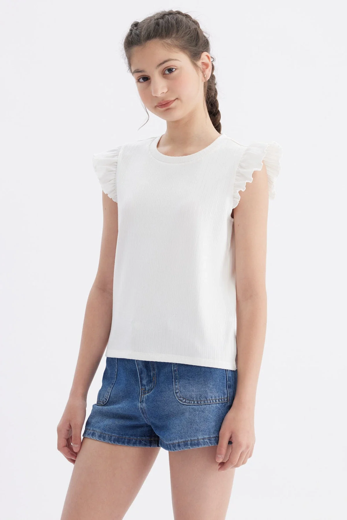 Polera Niña Rib Crudo - Image 2