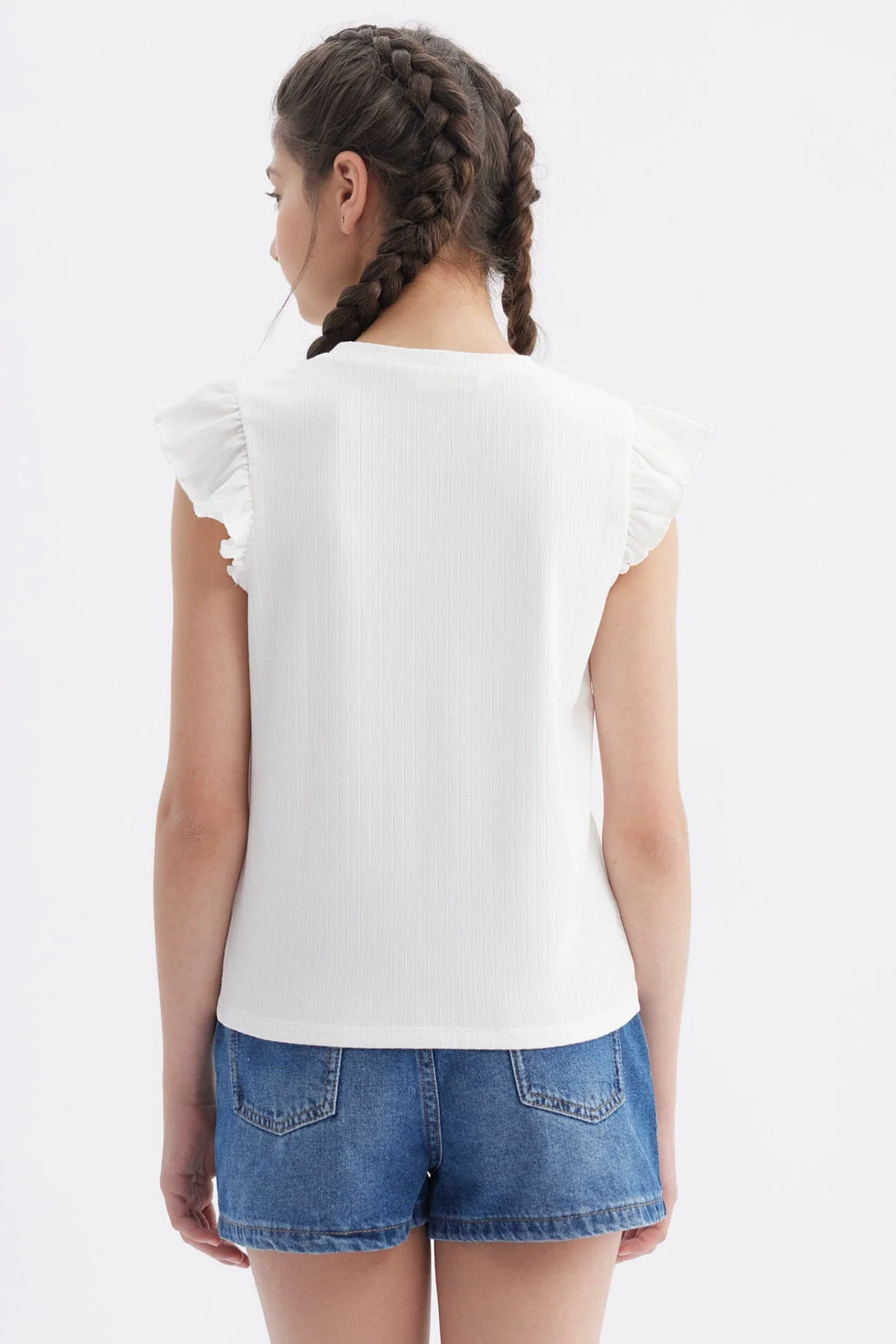 Polera Niña Rib Crudo - Image 3