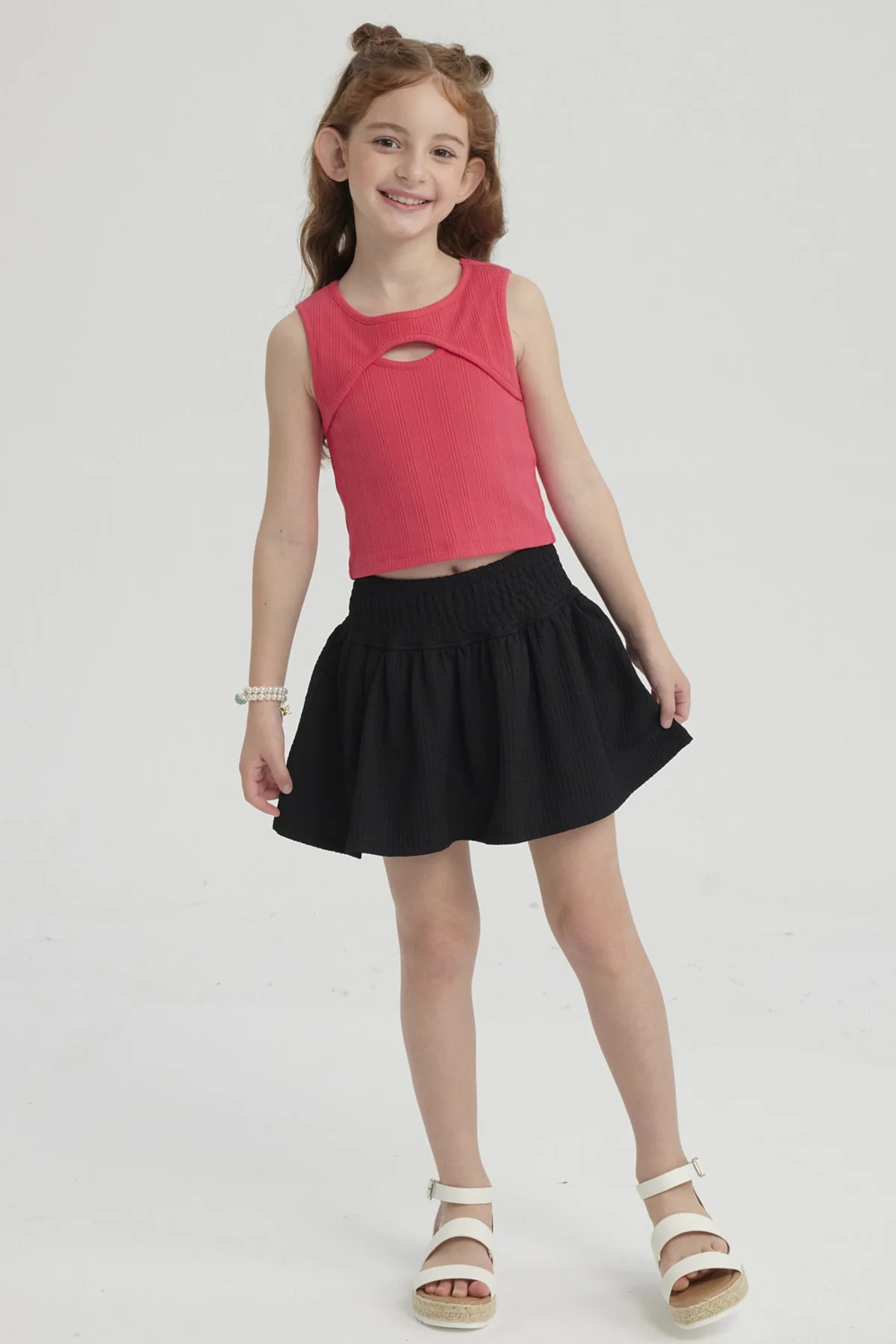 Polera Niña Rib Cut Out Fucsia - Image 4