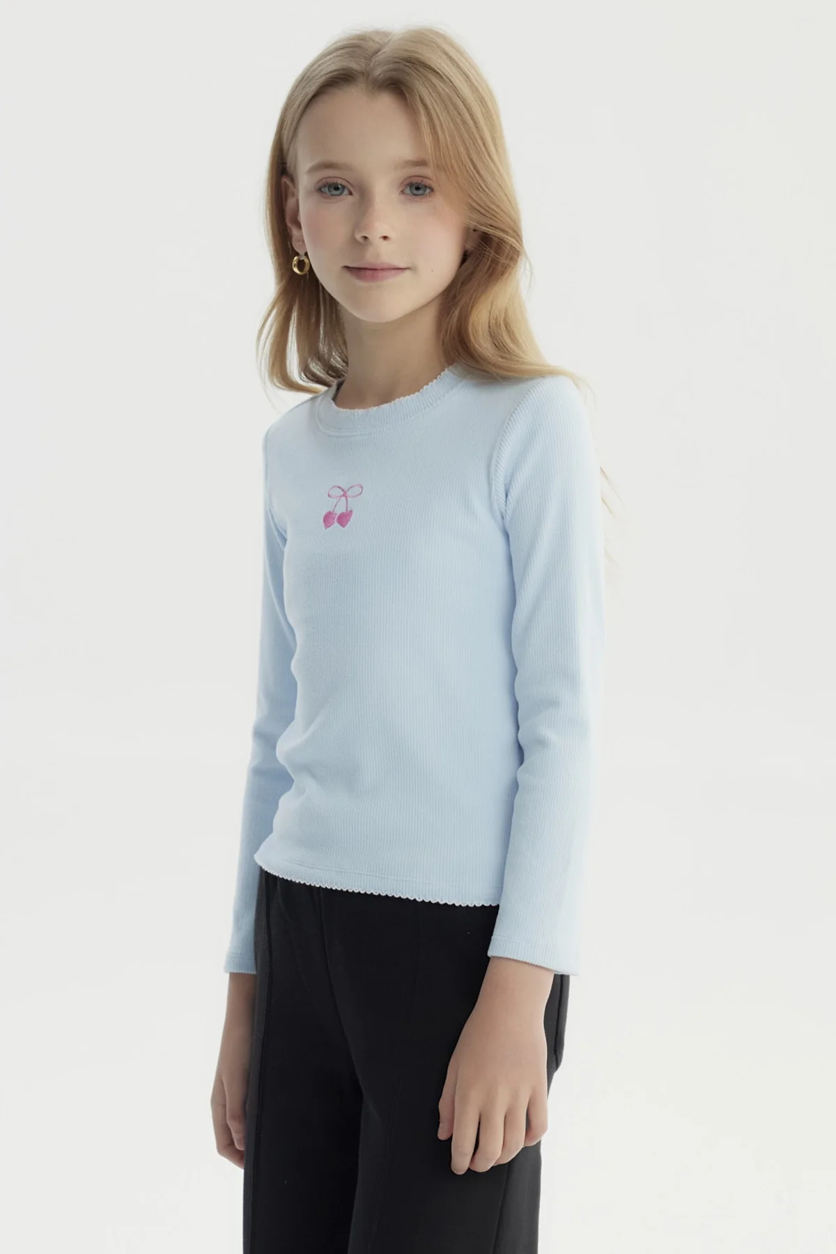 Polera Niña Slim Celeste - Image 2