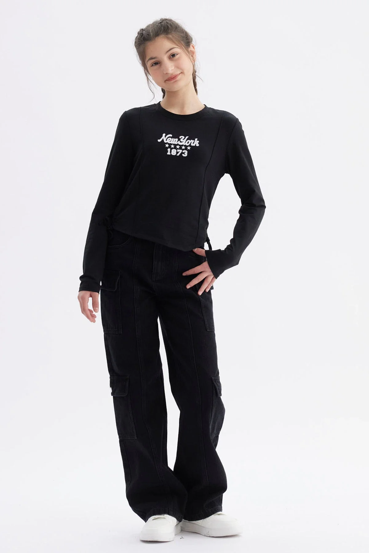 Polera Niña Slim Negro - Image 4