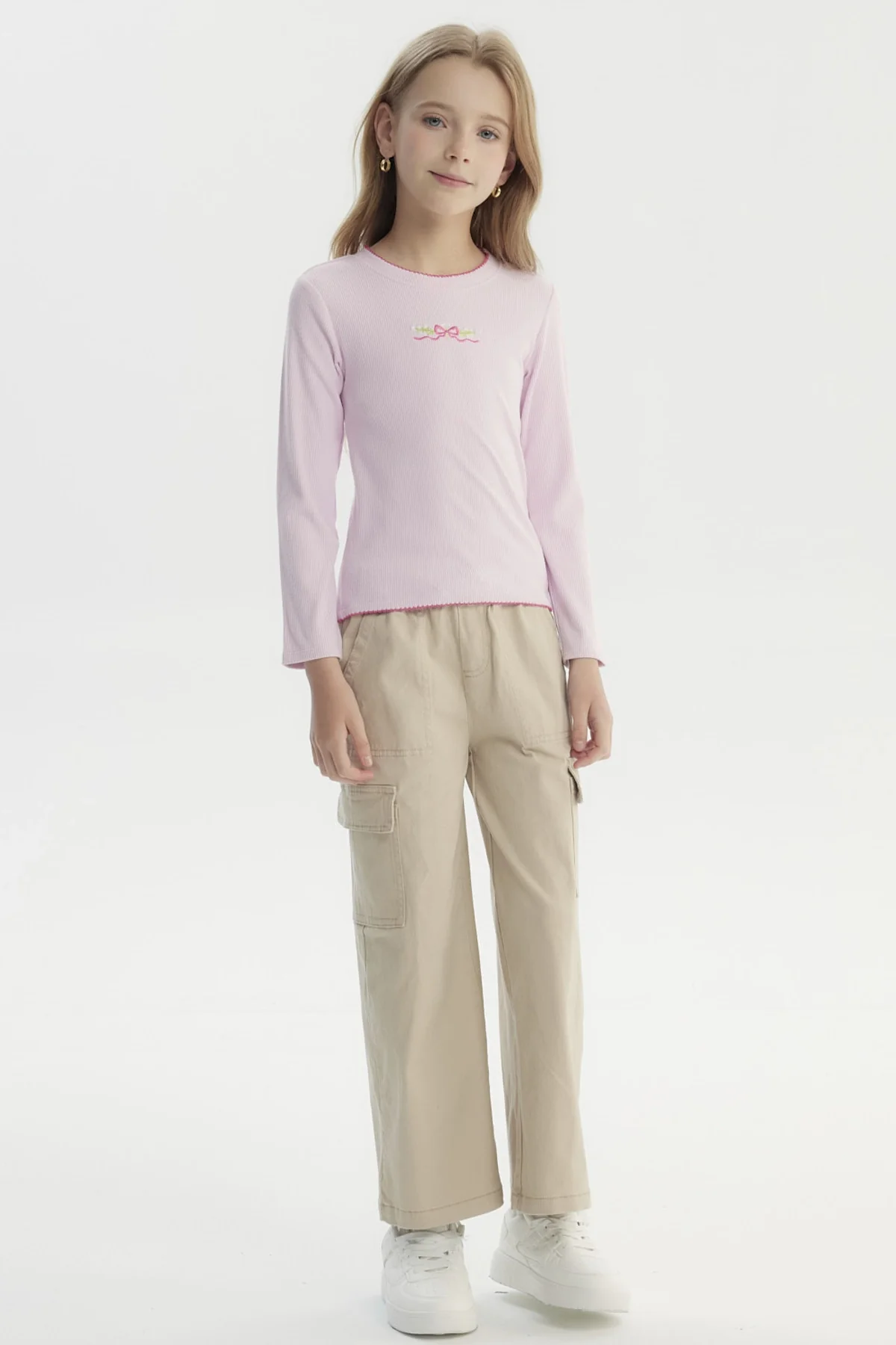 Polera Niña Slim Rosado - Image 4