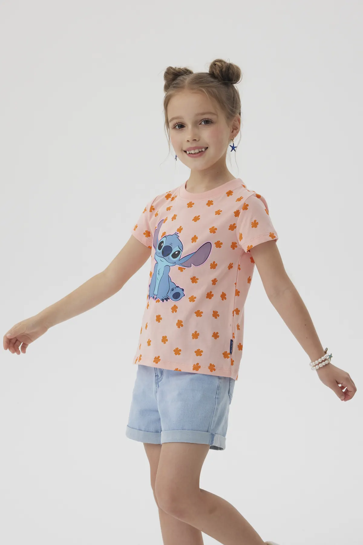Polera Niña Stitch Turquesa - Image 2