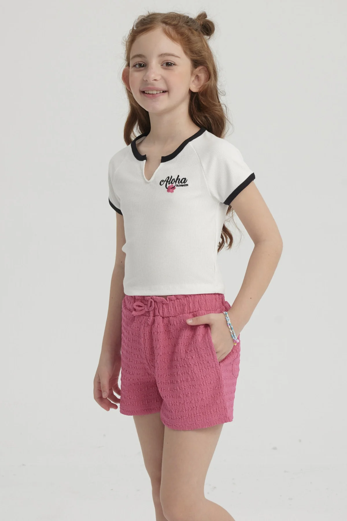 Polera Niña Summer Contraste Crudo - Image 2