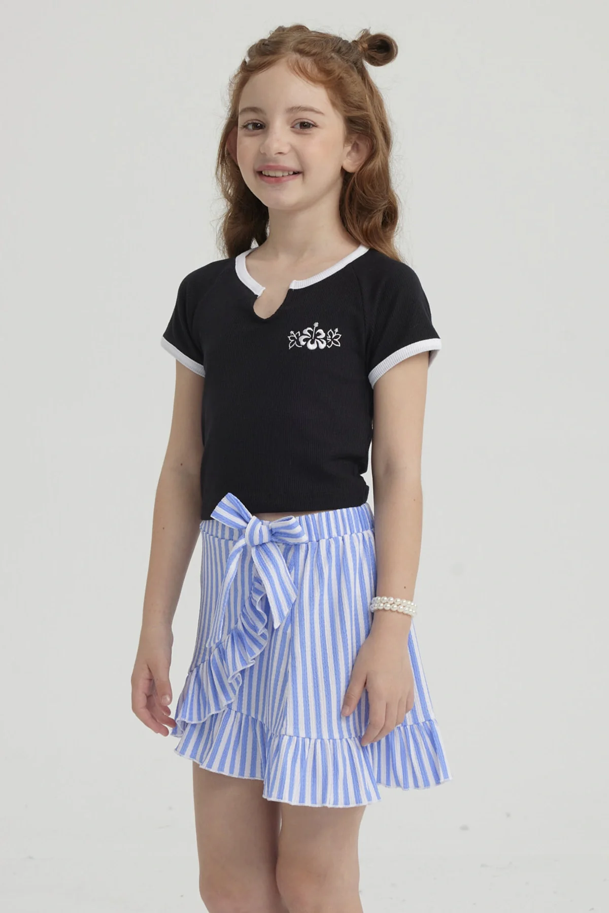 Polera Niña Summer Contraste Negro - Image 2