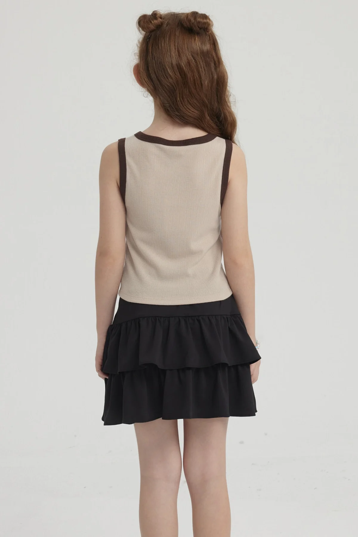 Polera Niña Teen Piping Frontal Beige - Image 3