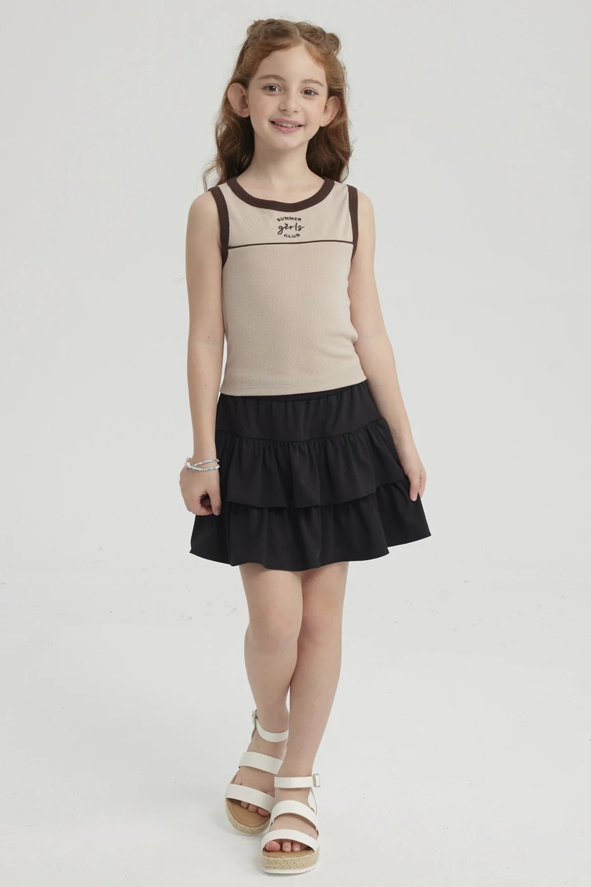 Polera Niña Teen Piping Frontal Beige - Image 4