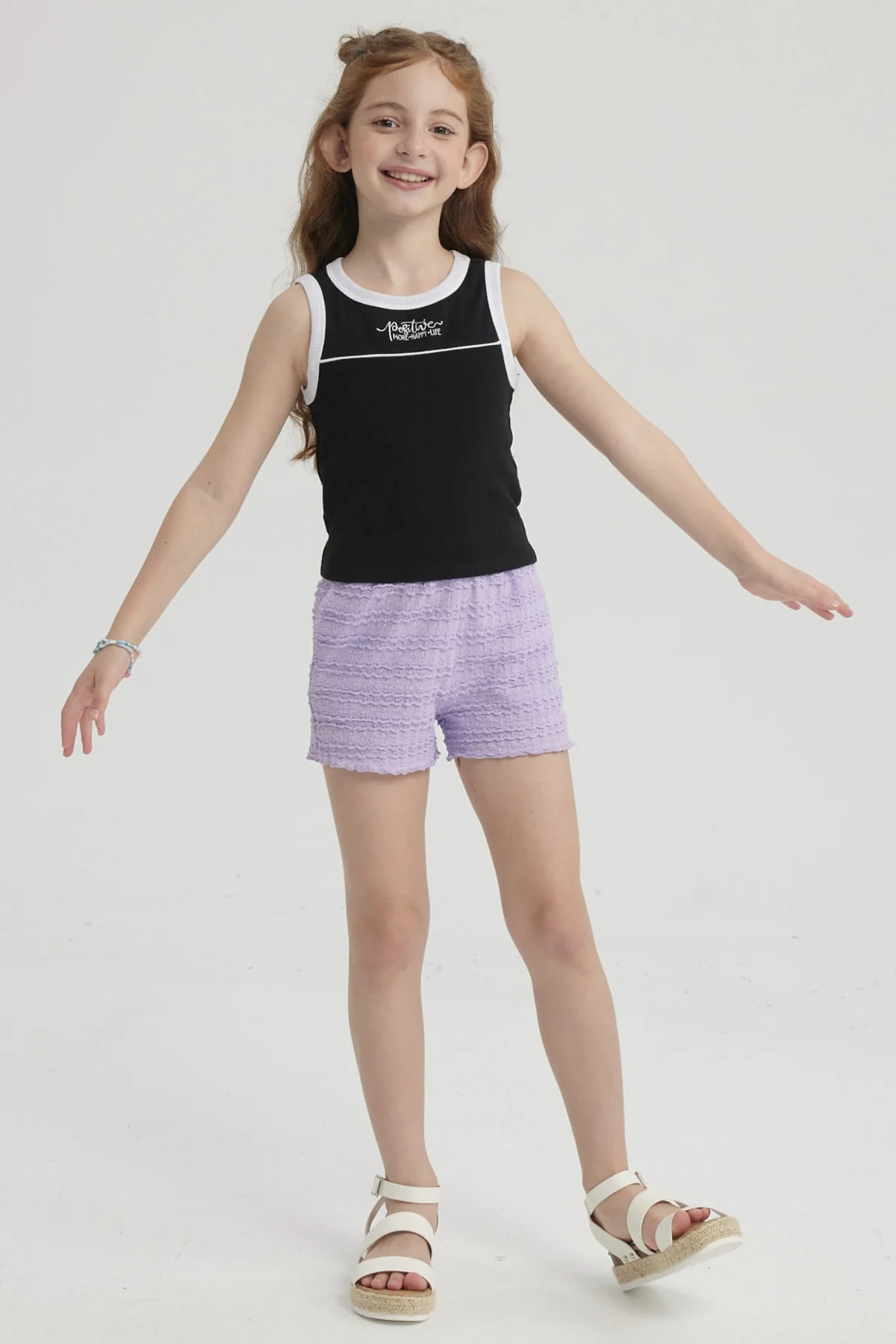 Polera Niña Teen Piping Frontal Negro - Image 4