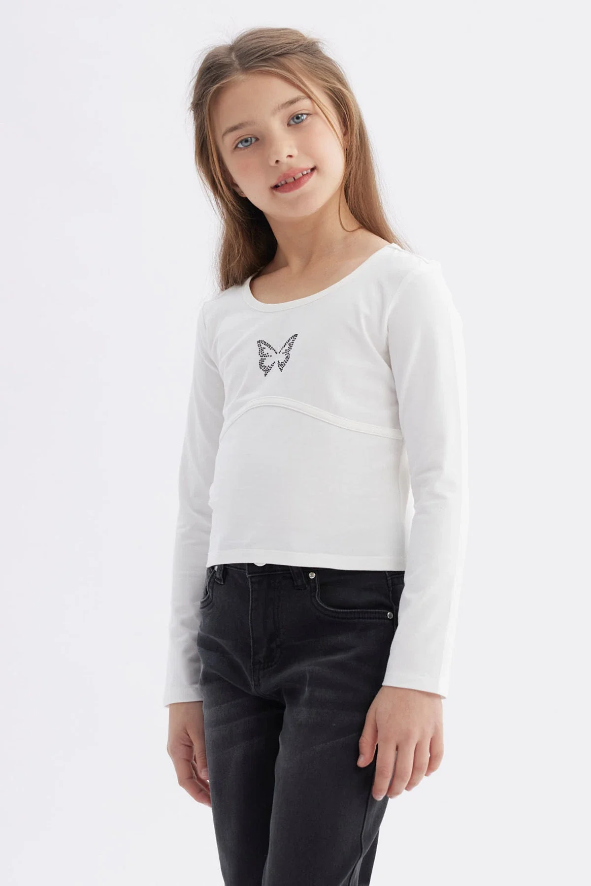 Polera Niña Teen Print Crudo - Image 2
