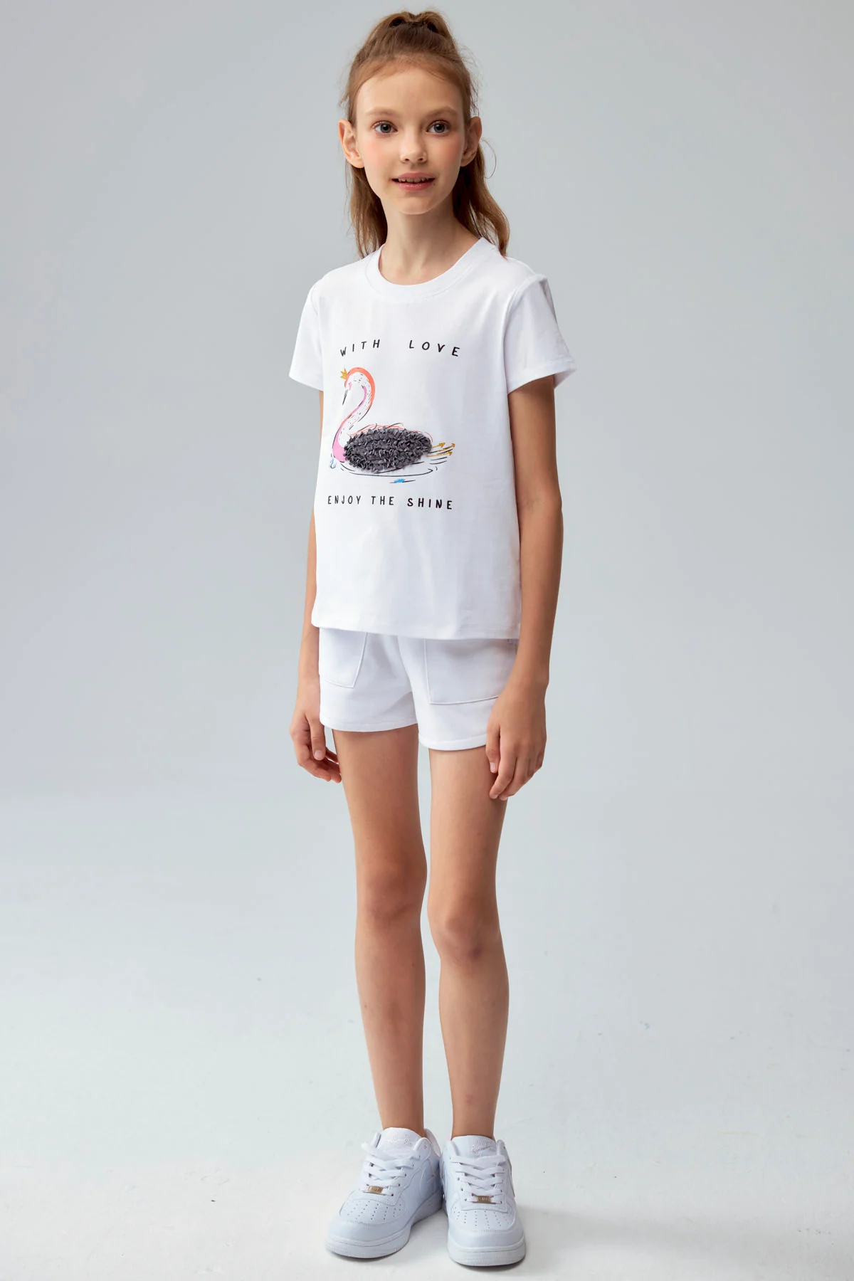 Polera Niña Textura Blanco - Image 4
