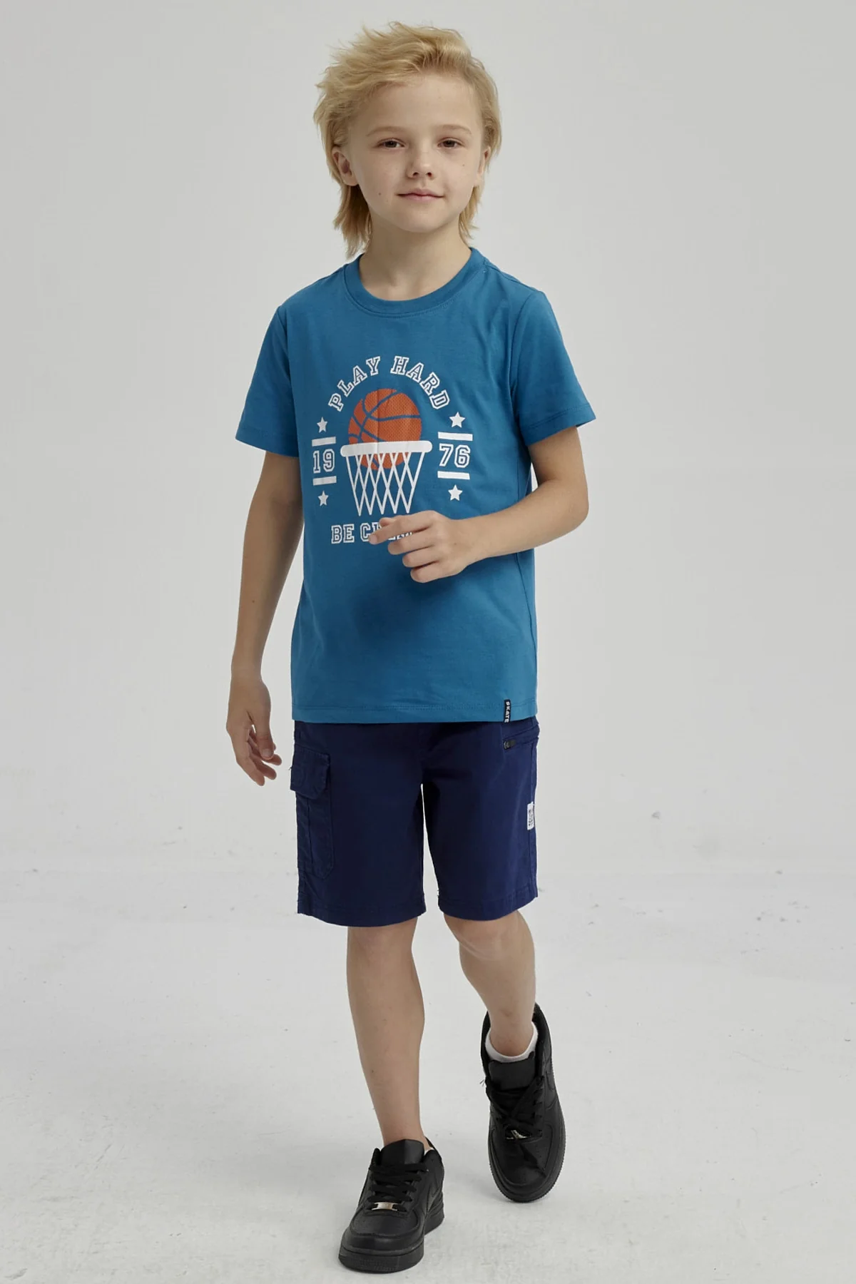 Polera Niño Básica Estampada Petroleo - Image 4