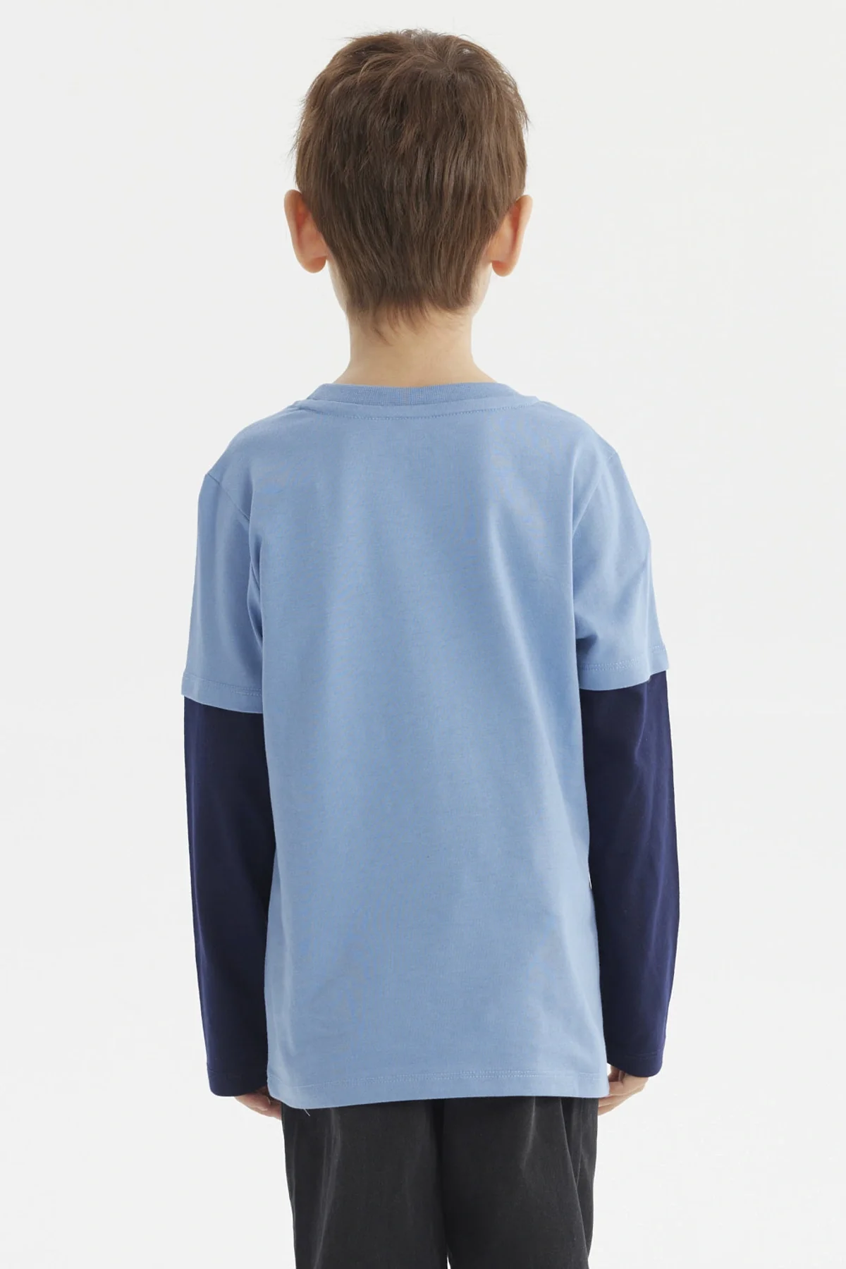 Polera Niño Básica Print Azul Claro - Image 3