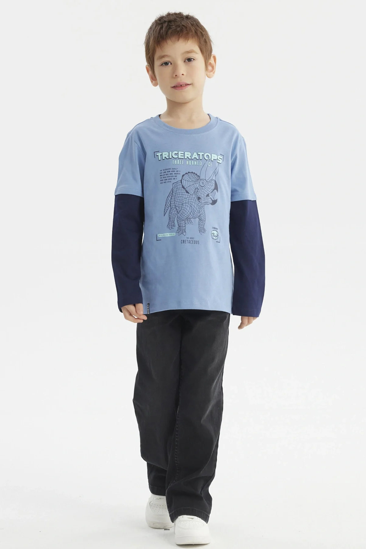Polera Niño Básica Print Azul Claro - Image 4