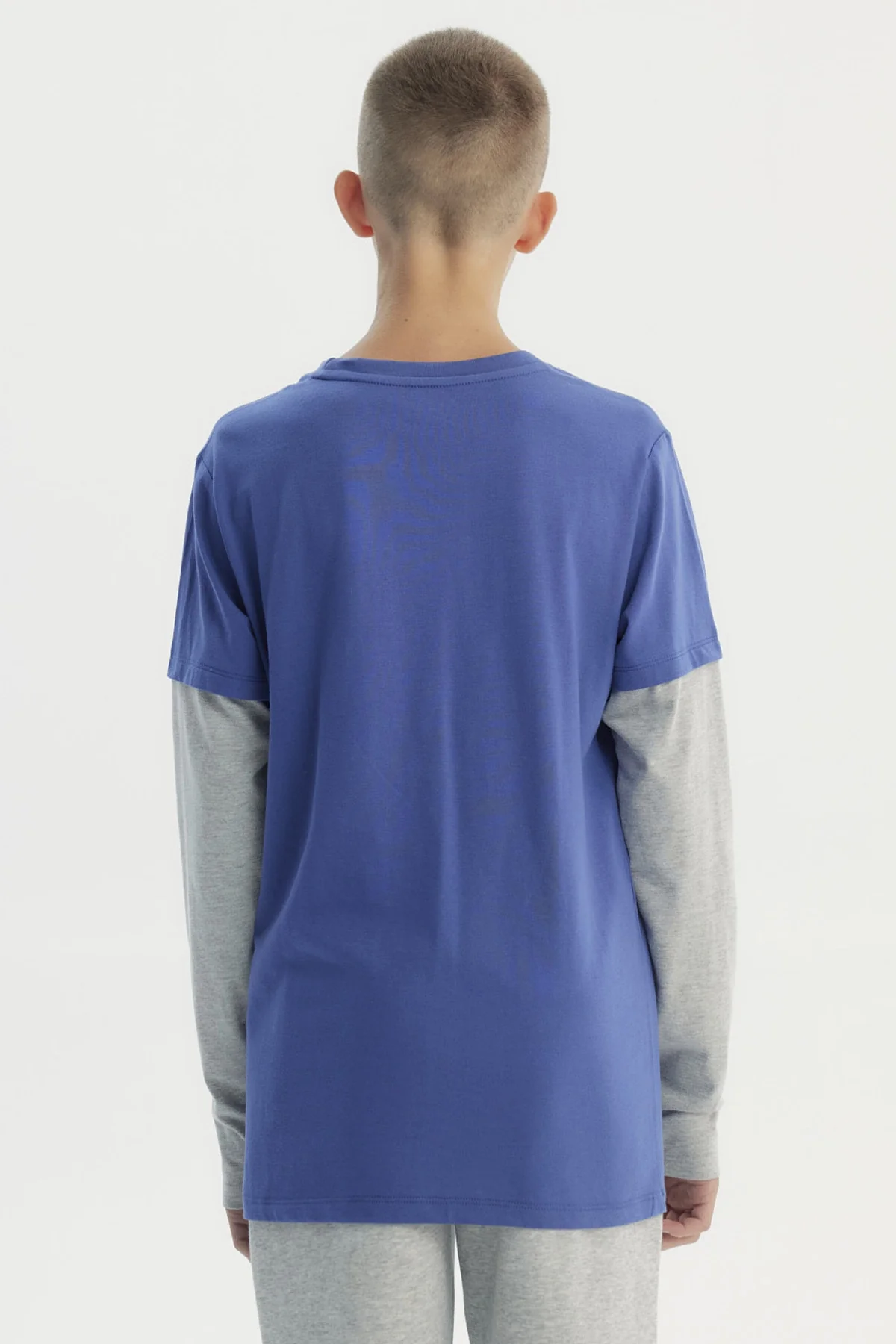 Polera Niño Básica Print Azul Claro - Image 3