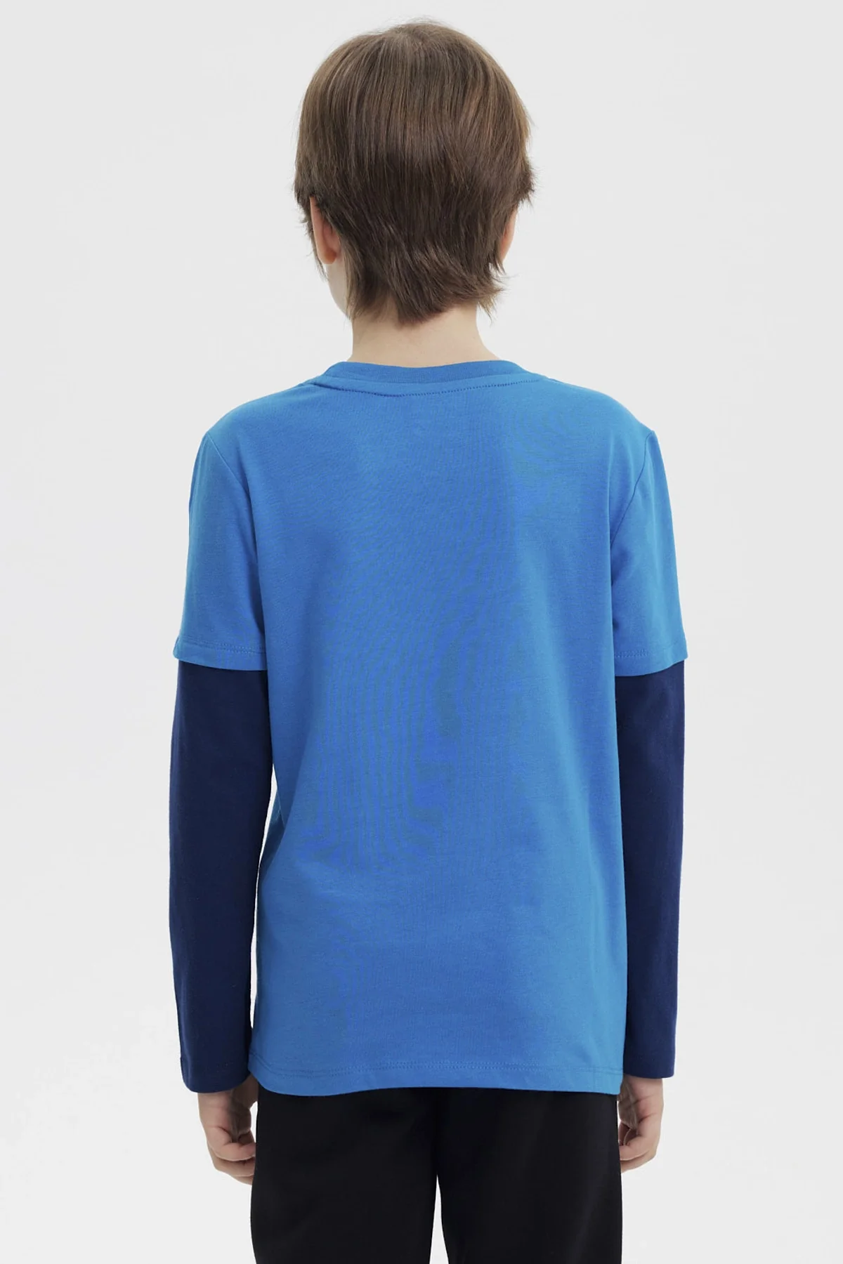 Polera Niño Básica Print Azul Petroleo - Image 3