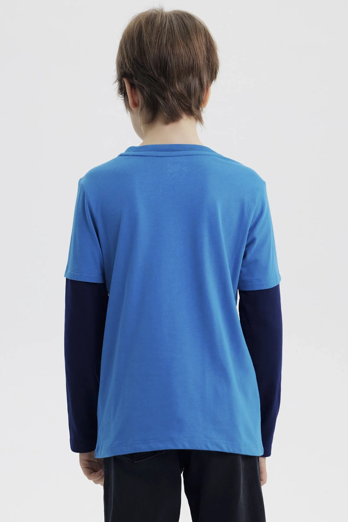 Polera Niño Básica Print Azul Petroleo - Image 3