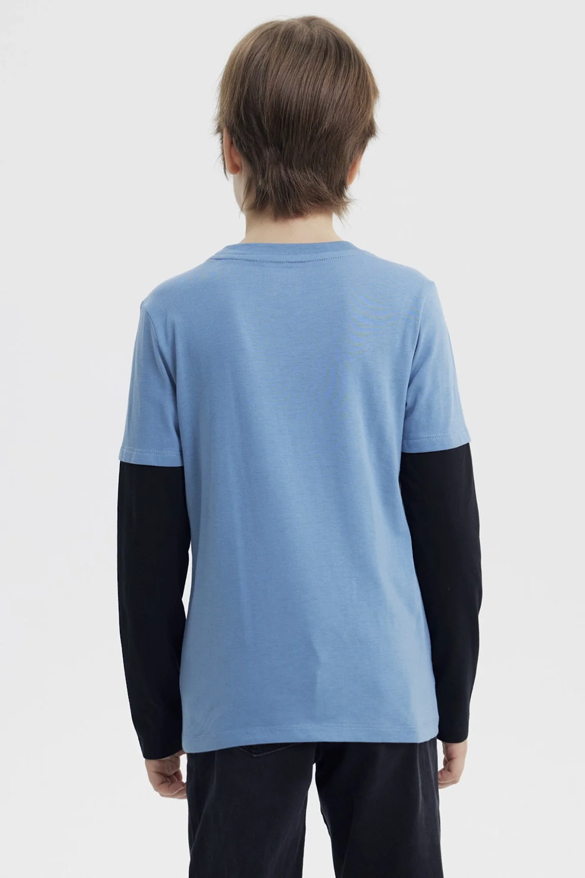 Polera Niño Básica Print Azul Piedra - Image 3