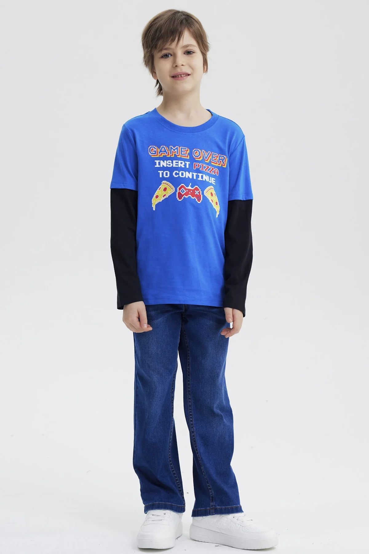 Polera Niño Básica Print Azulino - Image 4