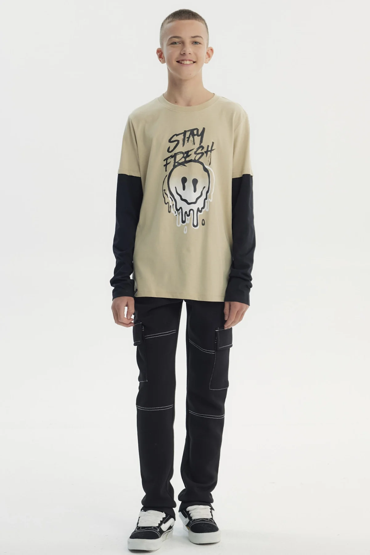 Polera Niño Básica Print Beige - Image 4