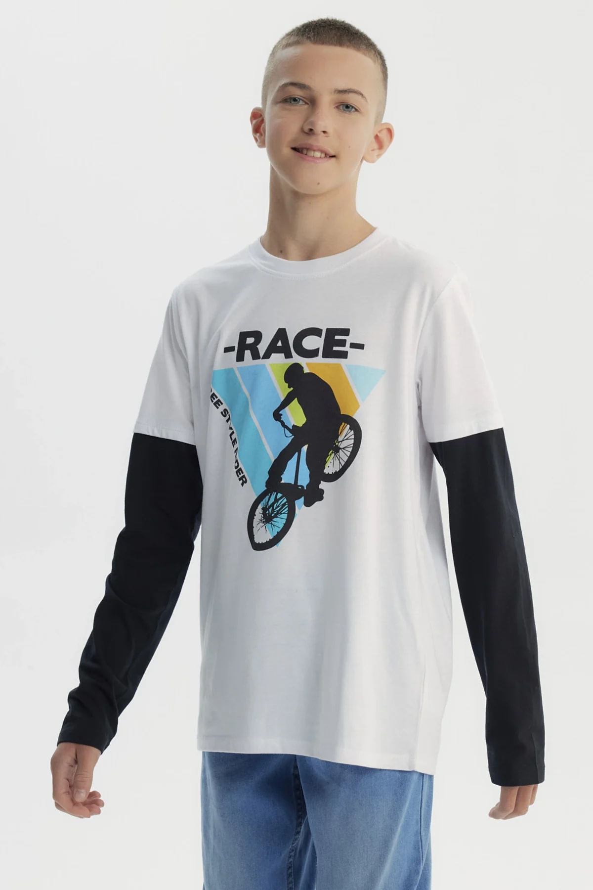 Polera Niño Básica Print Blanco - Image 2