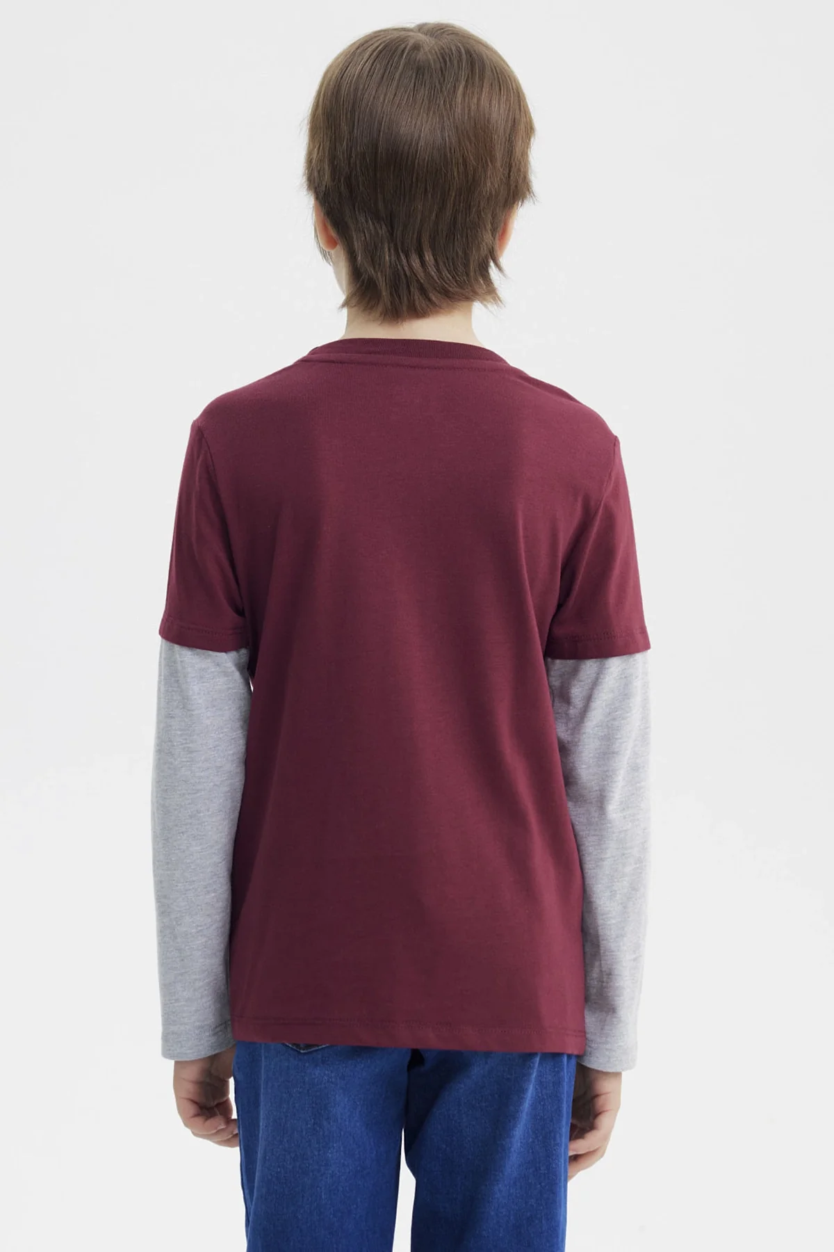 Polera Niño Básica Print Burdeo - Image 3