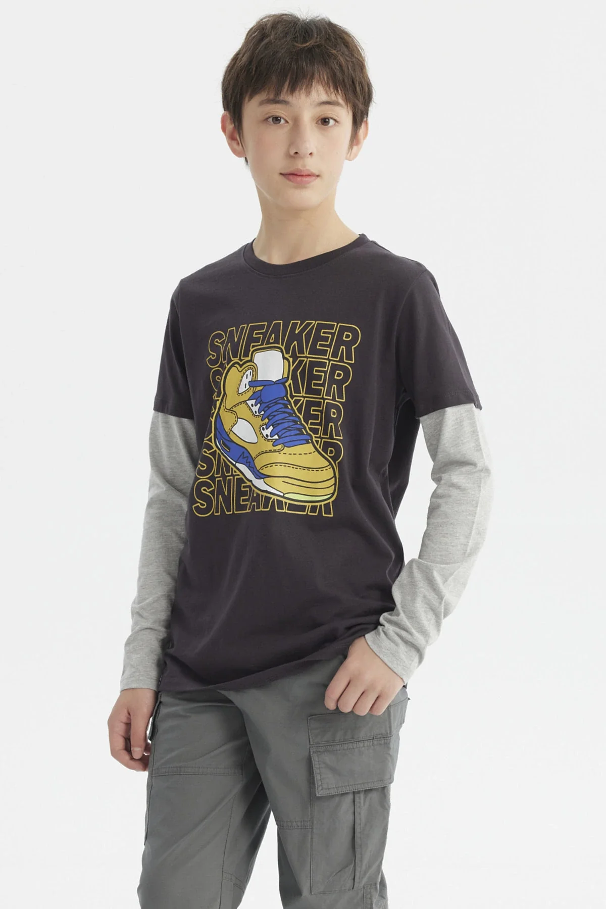 Polera Niño Básica Print Marengo - Image 2