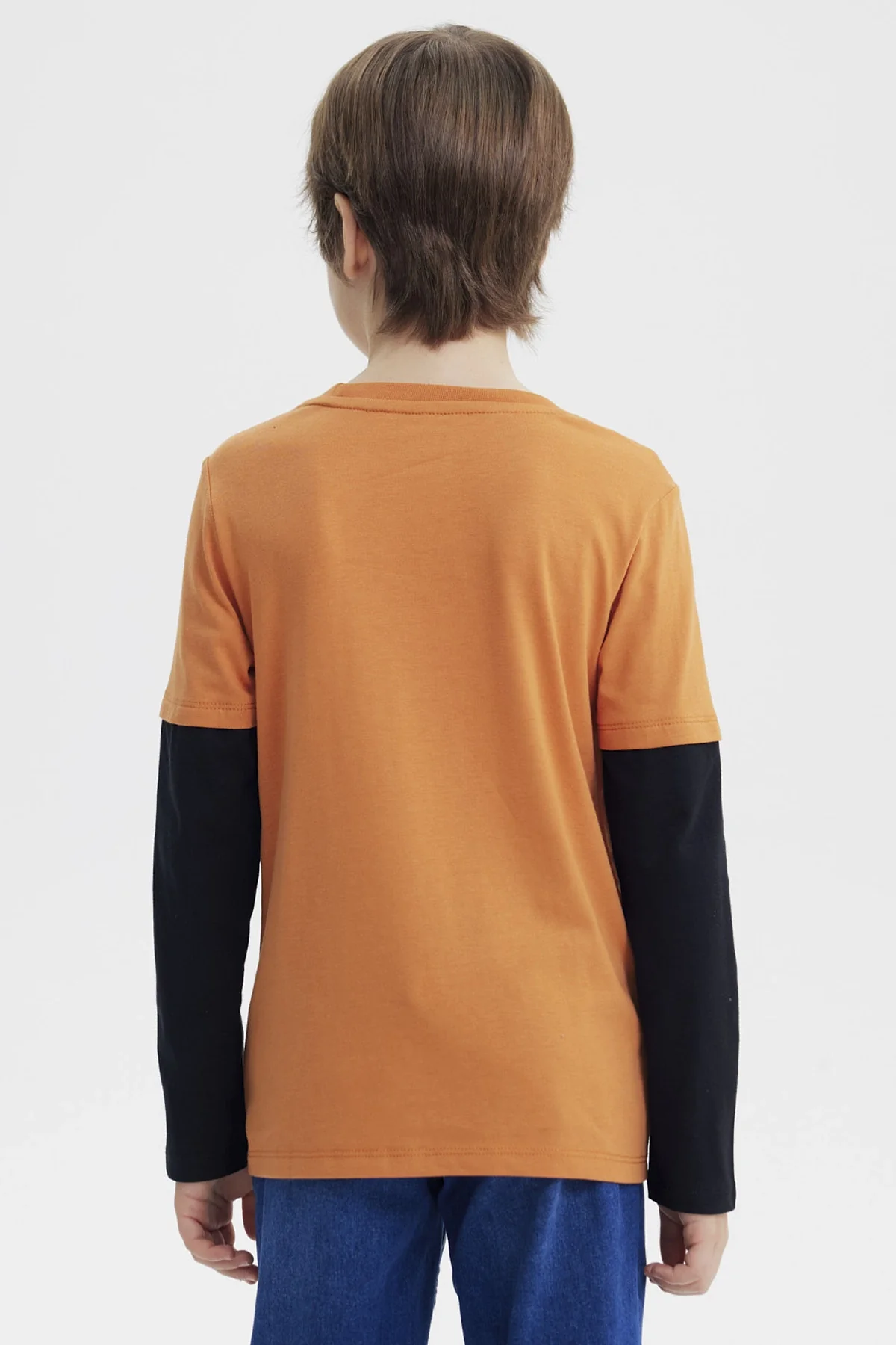 Polera Niño Básica Print Naranjo Oscuro - Image 3