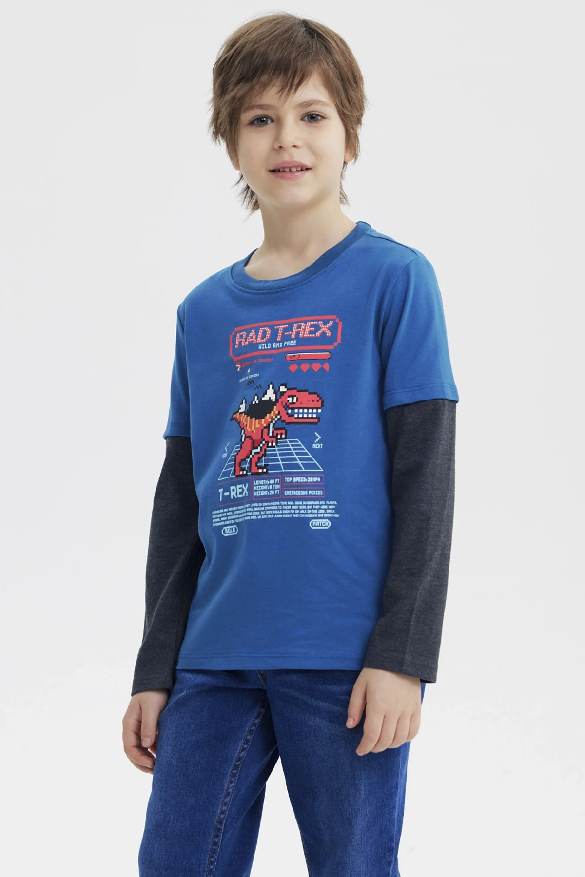 Polera Niño Básica Print Petroleo - Image 2