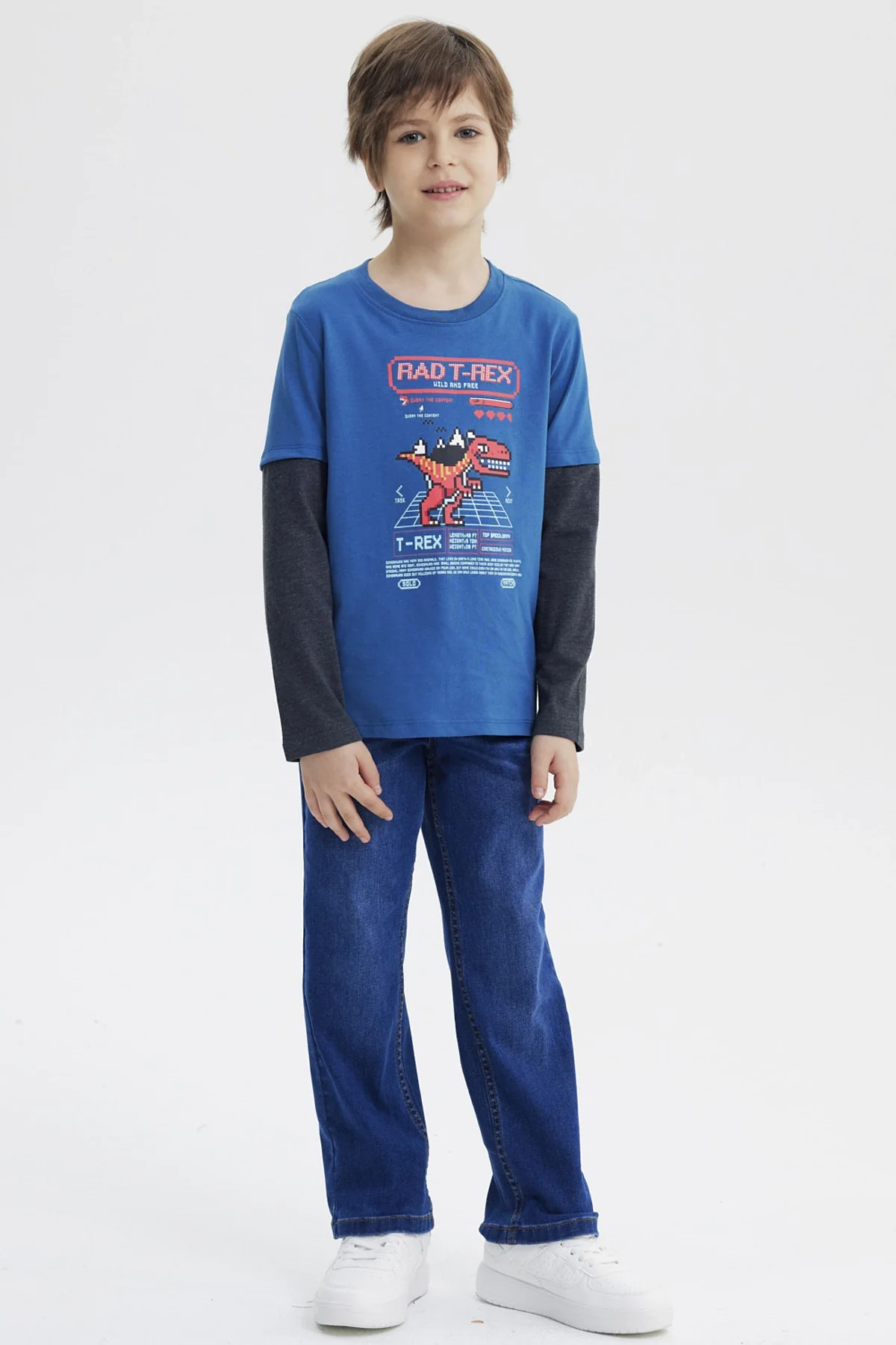 Polera Niño Básica Print Petroleo - Image 4