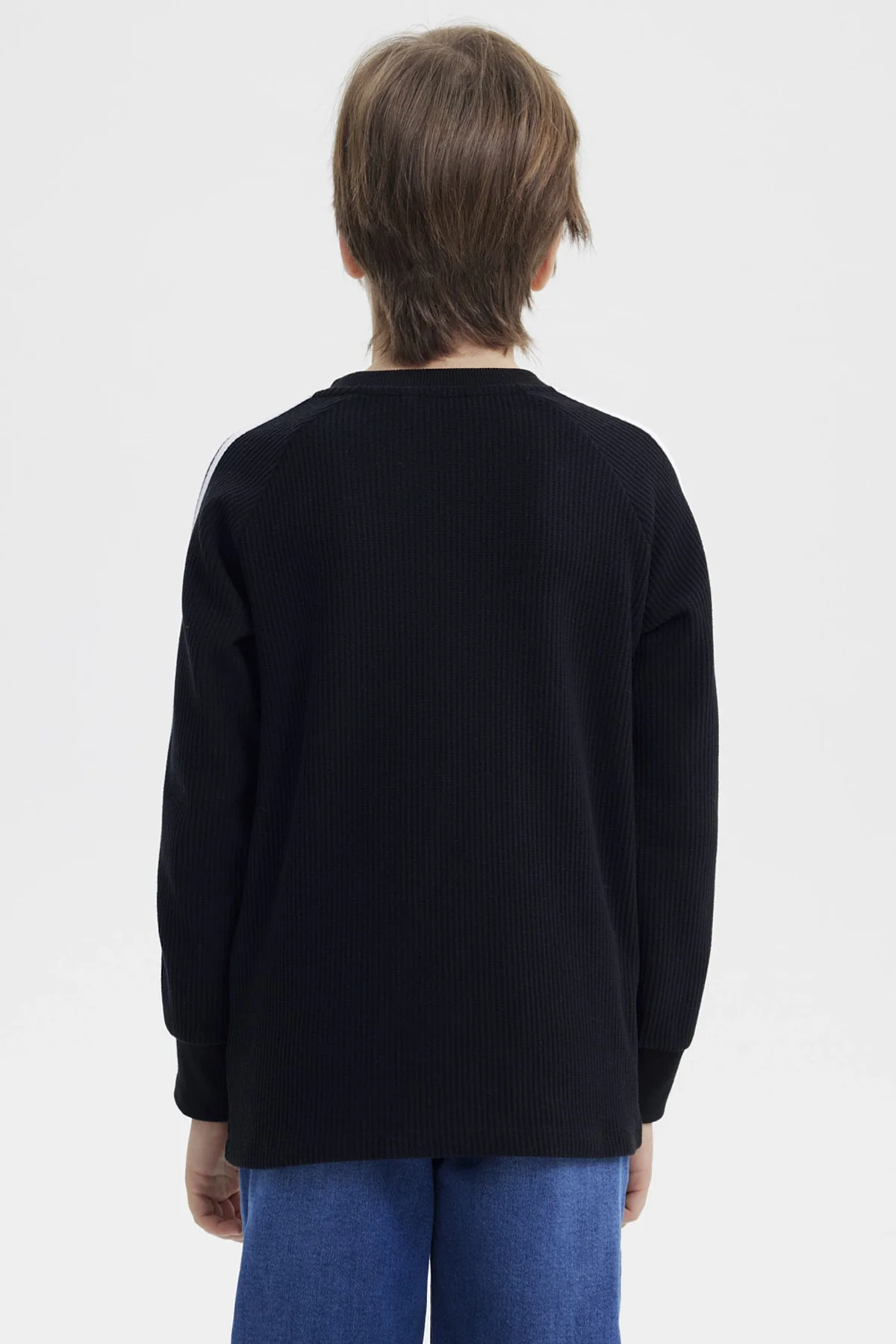 Polera Niño Bicolor Texturizada Negro - Image 3