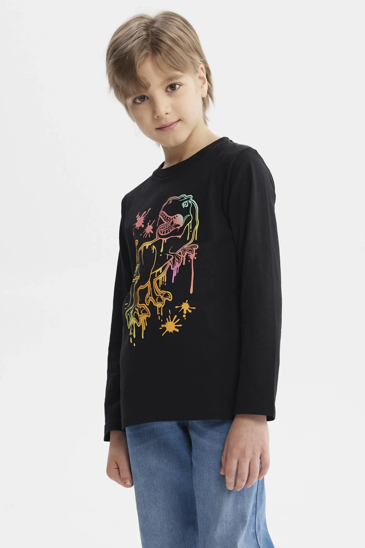 Polera Niño Bordados Negro - Image 2