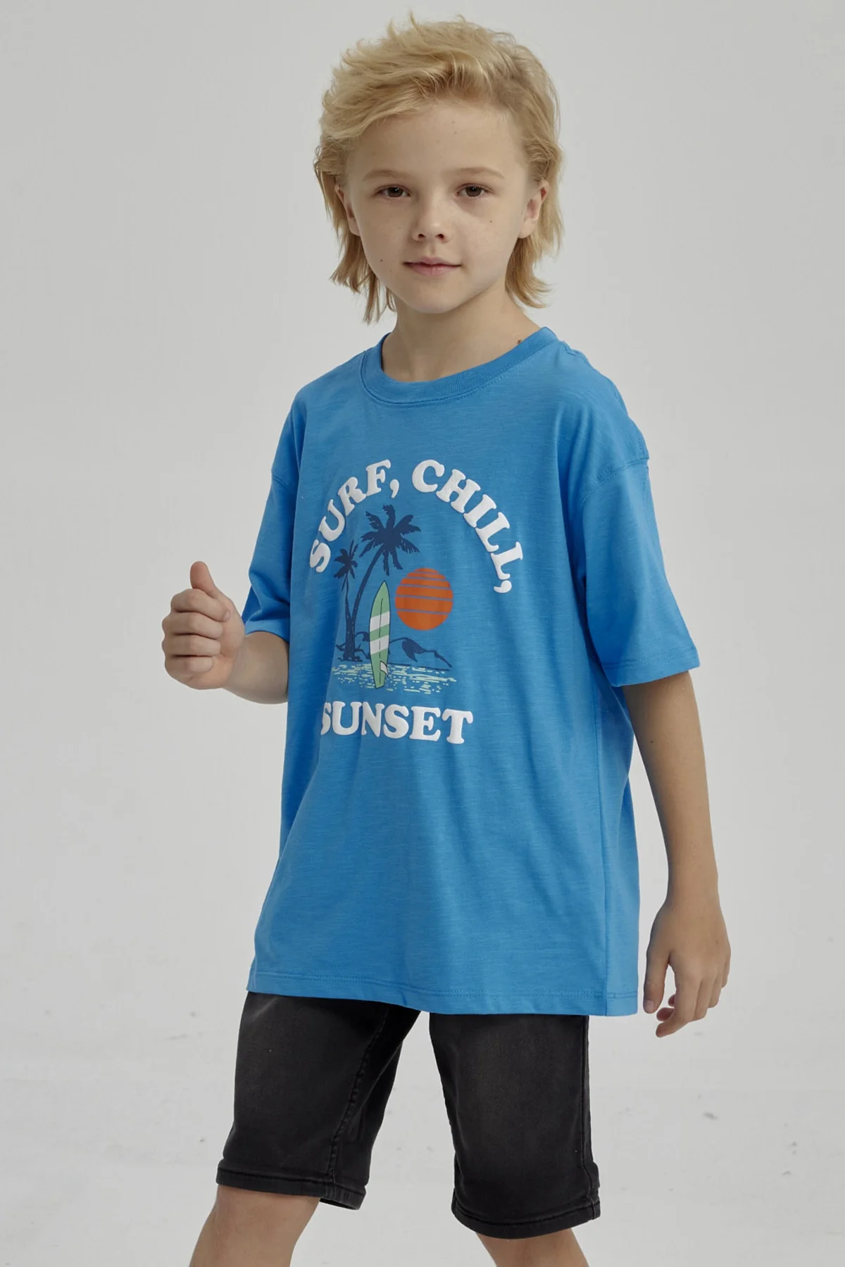 Polera Niño Con Print Azul Claro - Image 2