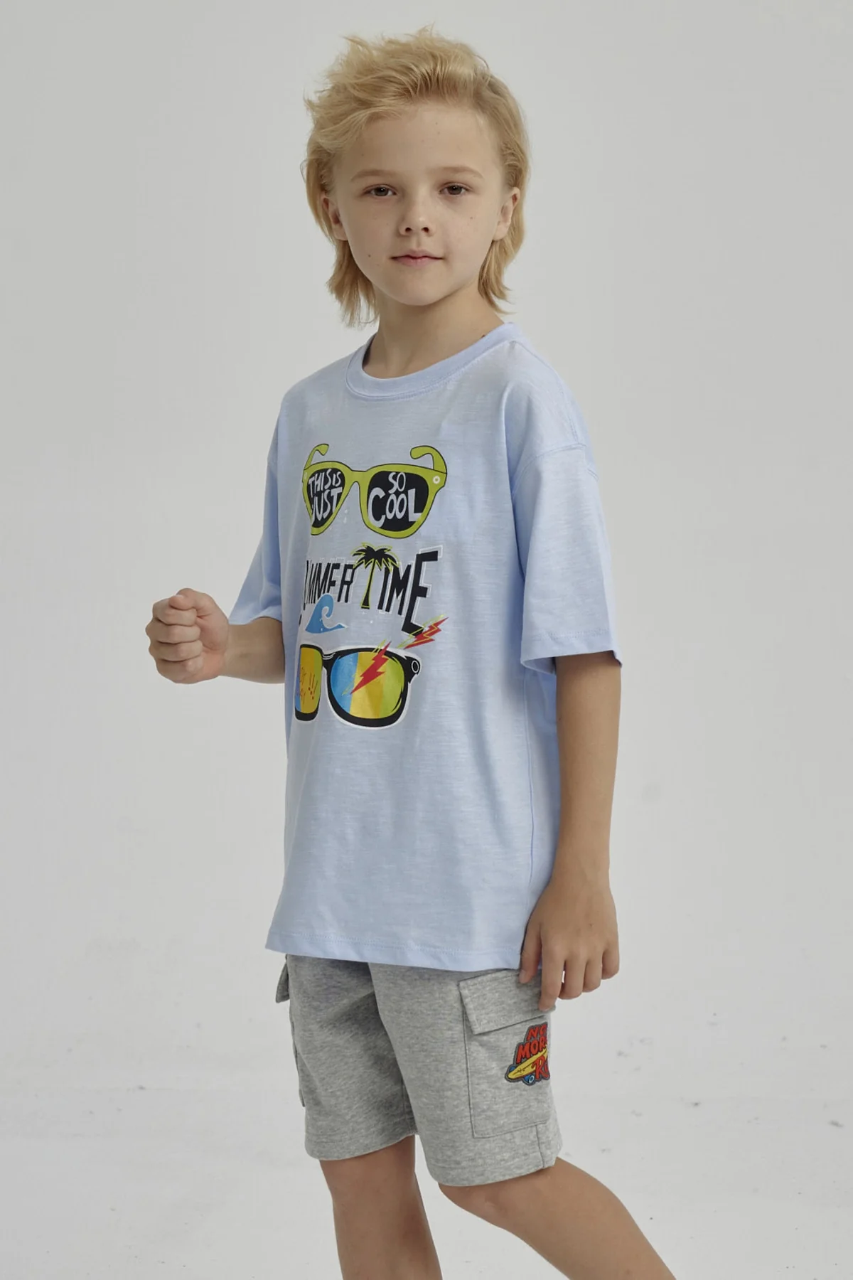 Polera Niño Con Print Celeste - Image 2