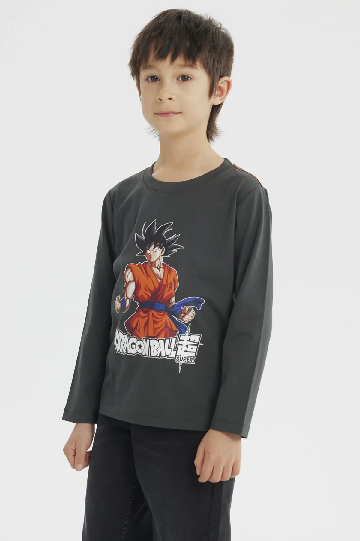 Polera Niño Dragon Ball Gris Melange - Image 2
