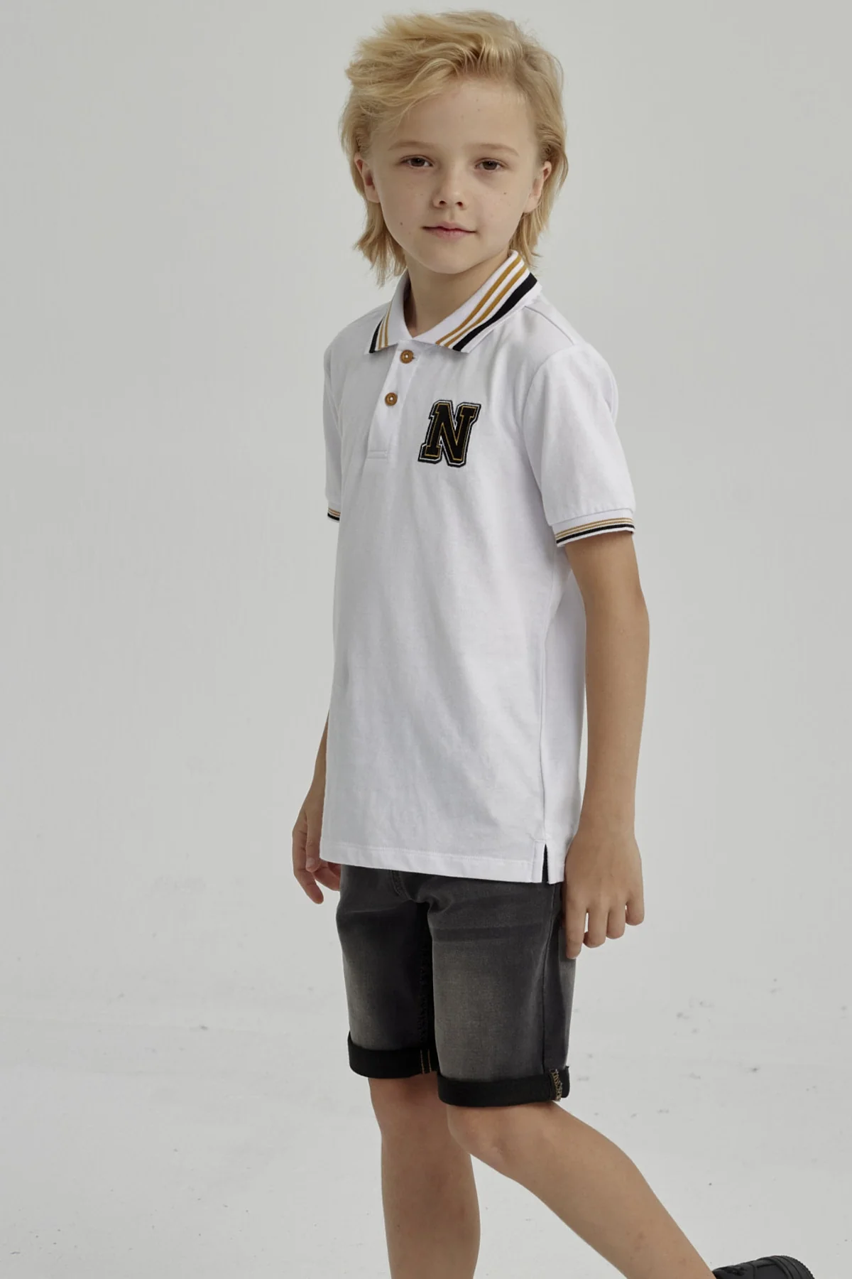 Polera Niño Piqué Con Parche Crudo - Image 2