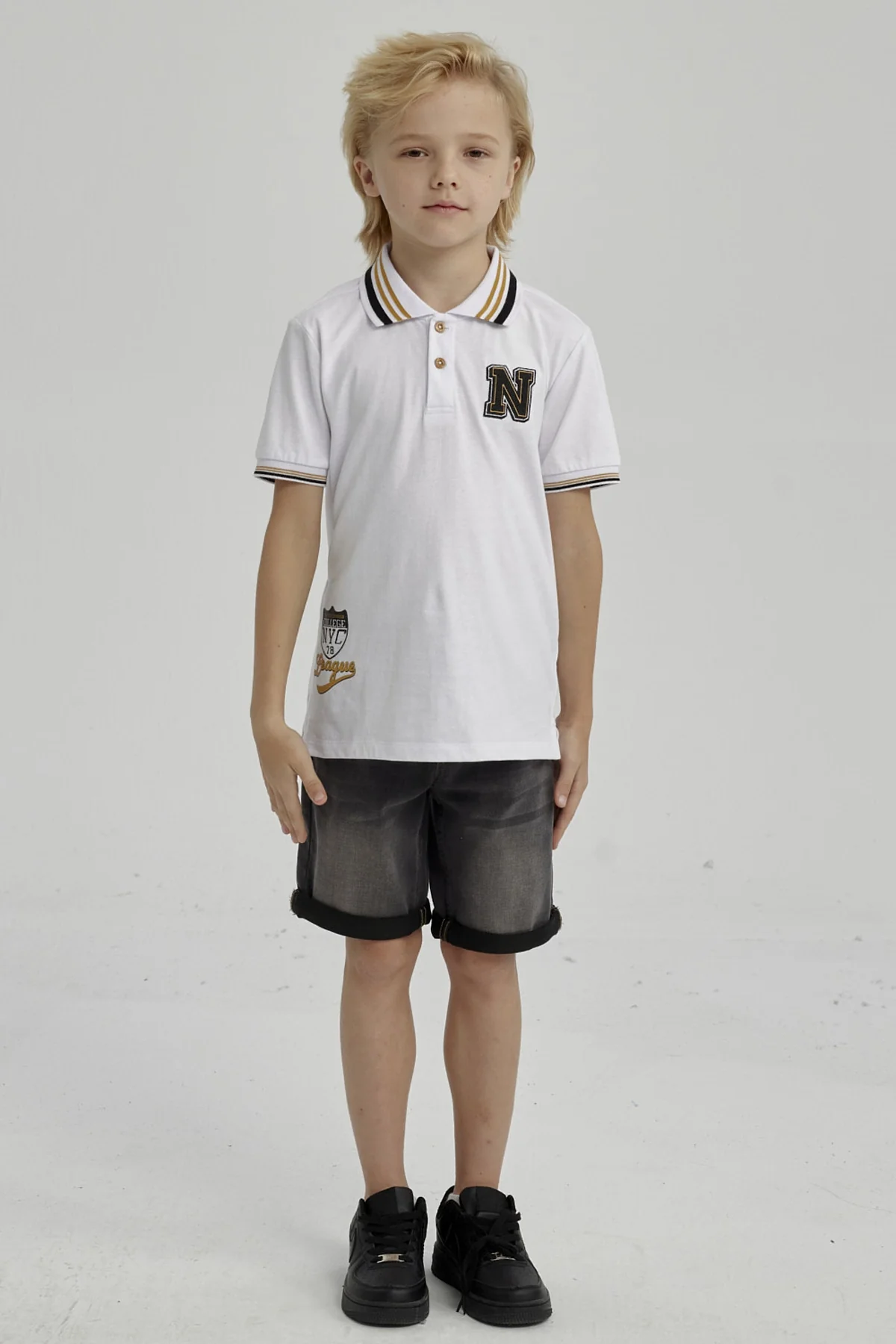 Polera Niño Piqué Con Parche Crudo - Image 4