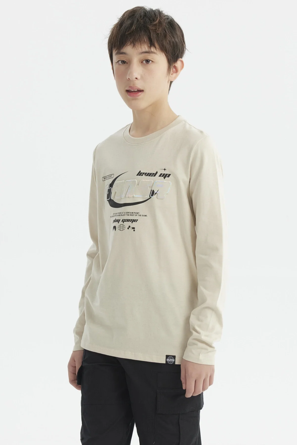 Polera Niño Print 3D Beige - Image 2