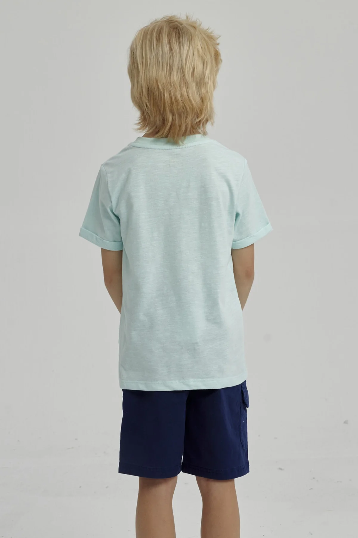 Polera Niño Print Lentejuelas Aqua - Image 3