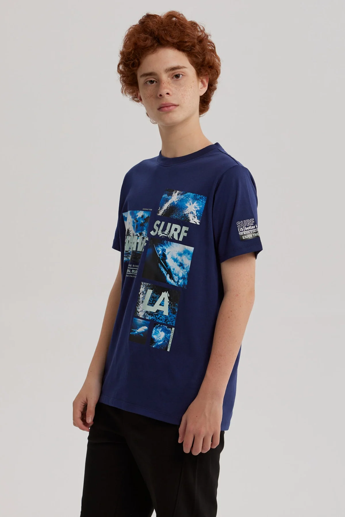 Polera Niño Print Posicional Azul Oscuro - Image 2