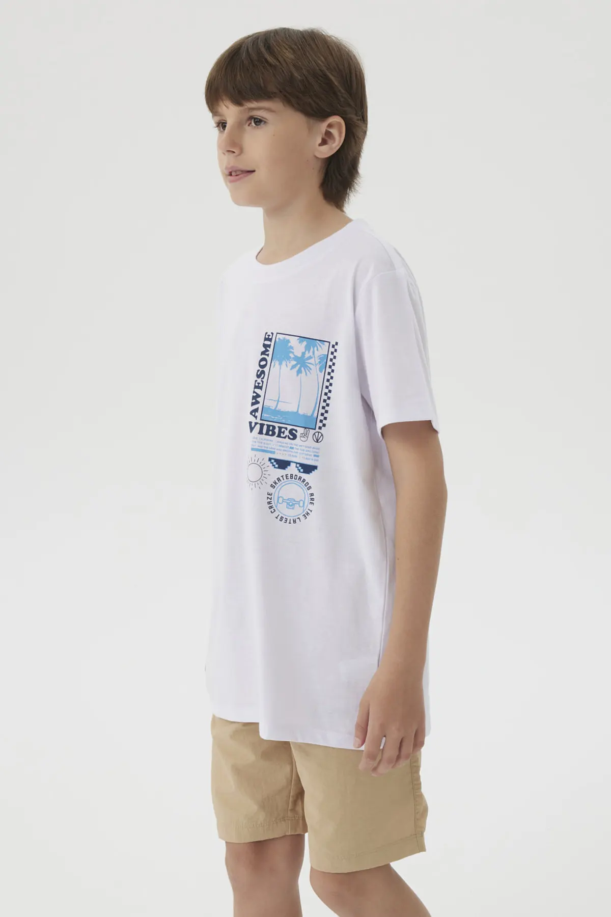 Polera Niño Print Posicional Blanco - Image 2