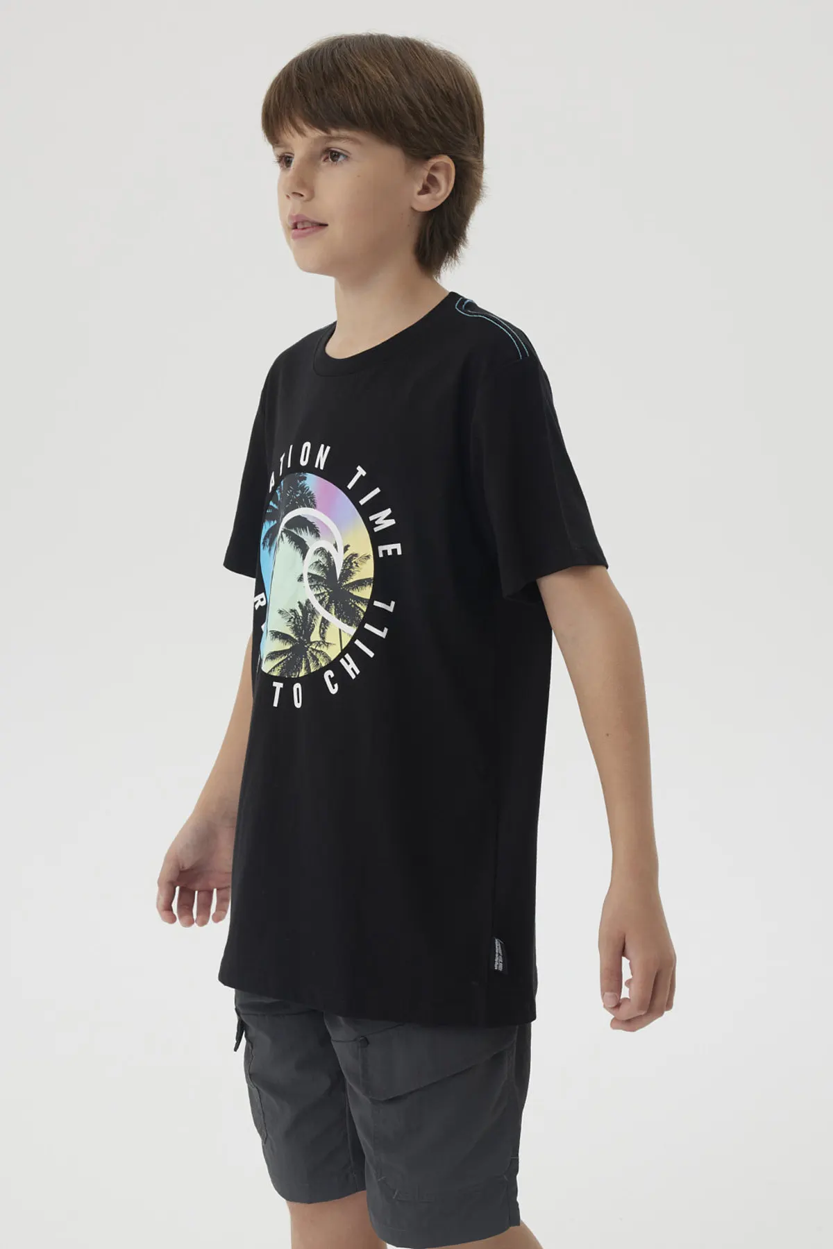Polera Niño Print Posicional Negro - Image 2