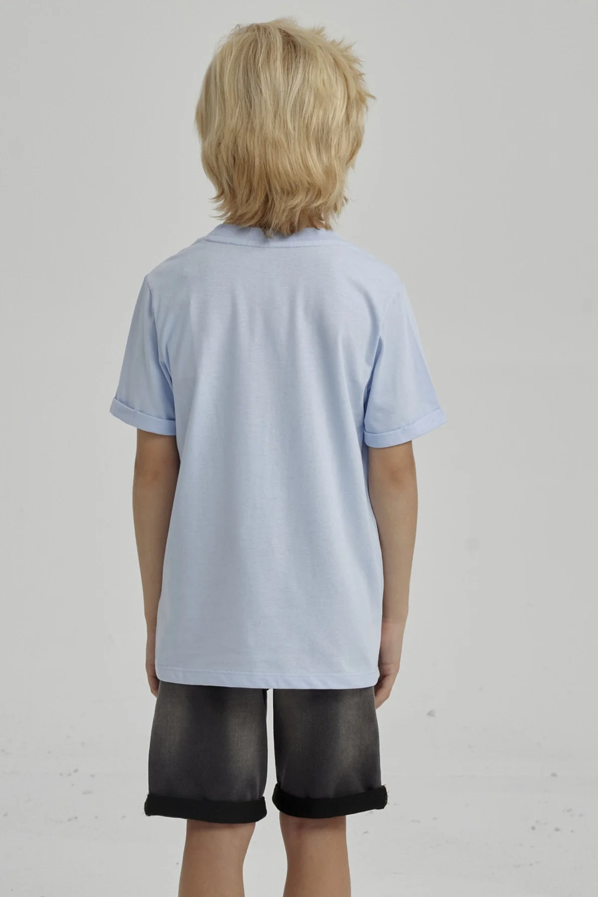 Polera Niño Puff Print Delantero Celeste - Image 3