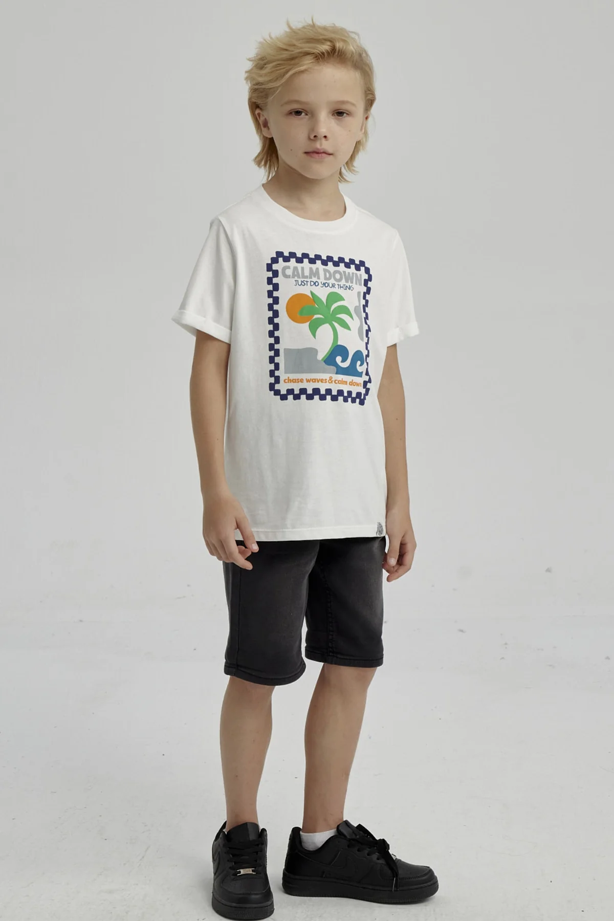 Polera Niño Puff Print Delantero Crudo - Image 4