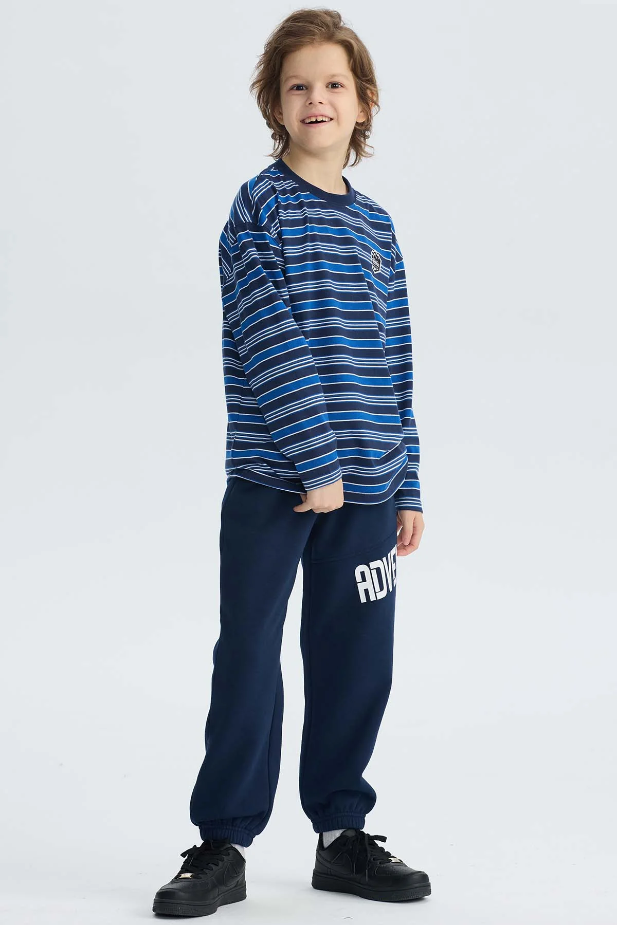 Polera Niño Rayas Azul Oscuro - Image 4