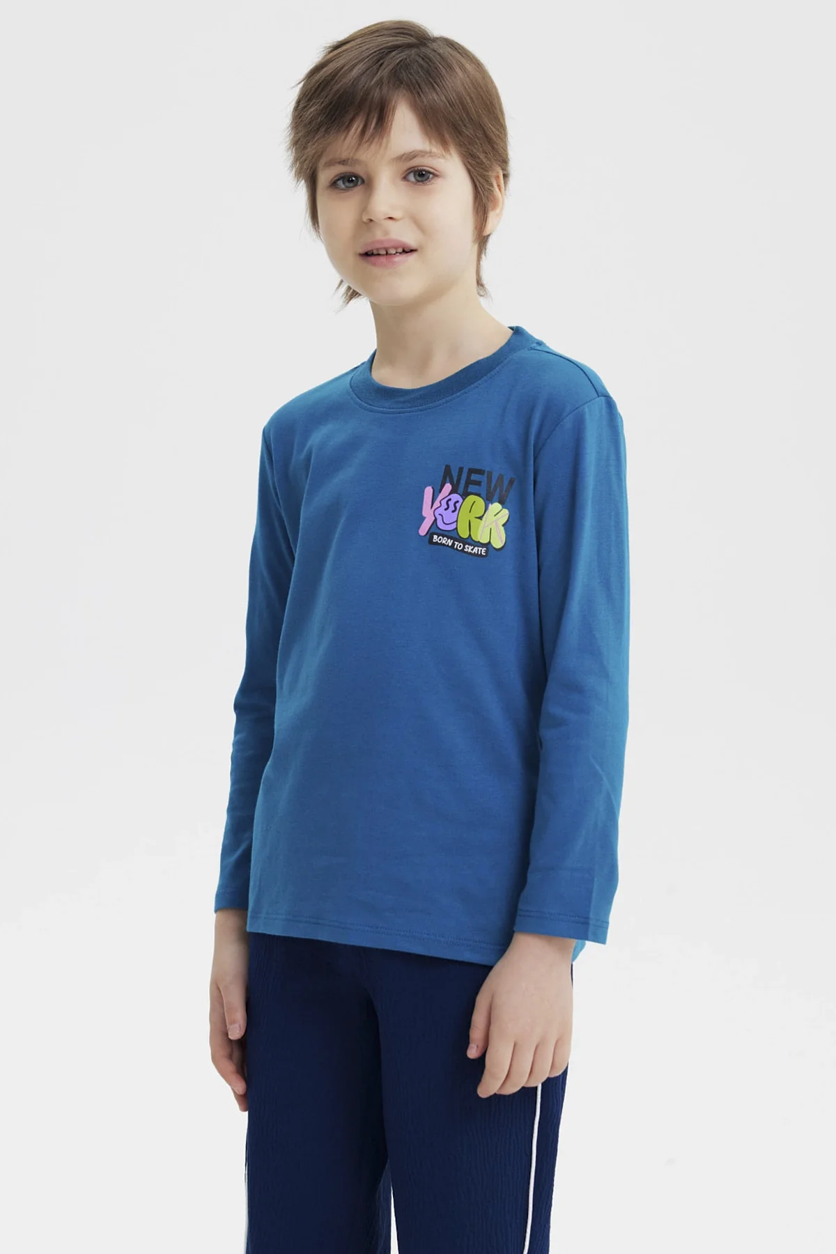 Polera Niño Slim Azul Petroleo - Image 2